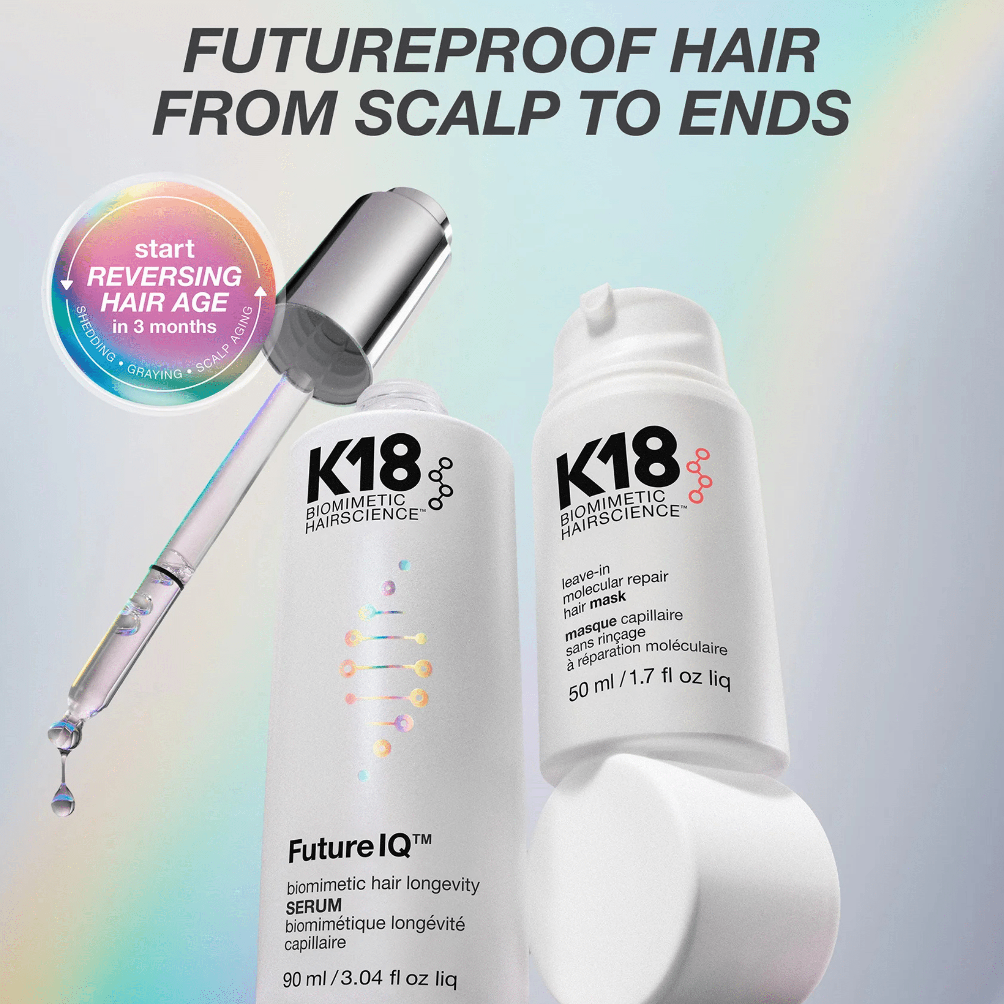 K18. Sérum Biomimétique Longévité Capillaire Future IQ - 90 ml - Concept C. Shop