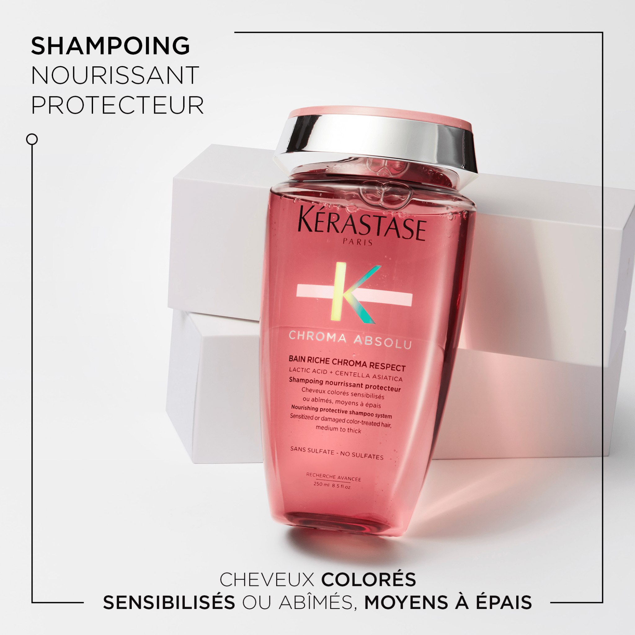 Kérastase. Chroma Absolu Bain Riche Chroma Respect - Duo Recharge et Bouteille 500 ml - Concept C. Shop
