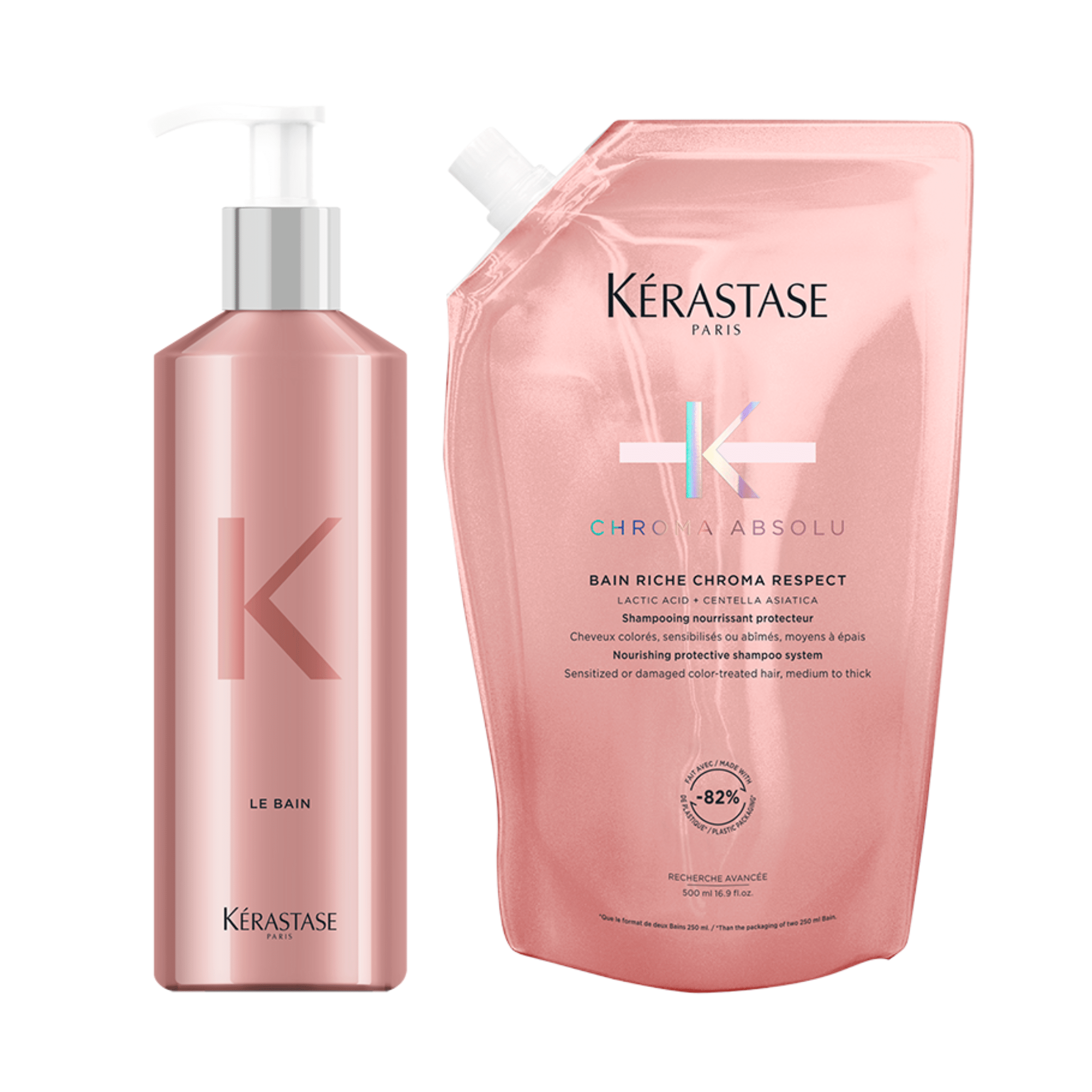 Kérastase. Chroma Absolu Duo Recharge de Shampoing Bain Riche Chroma Respect + Bouteille Réutilisable - Concept C. Shop