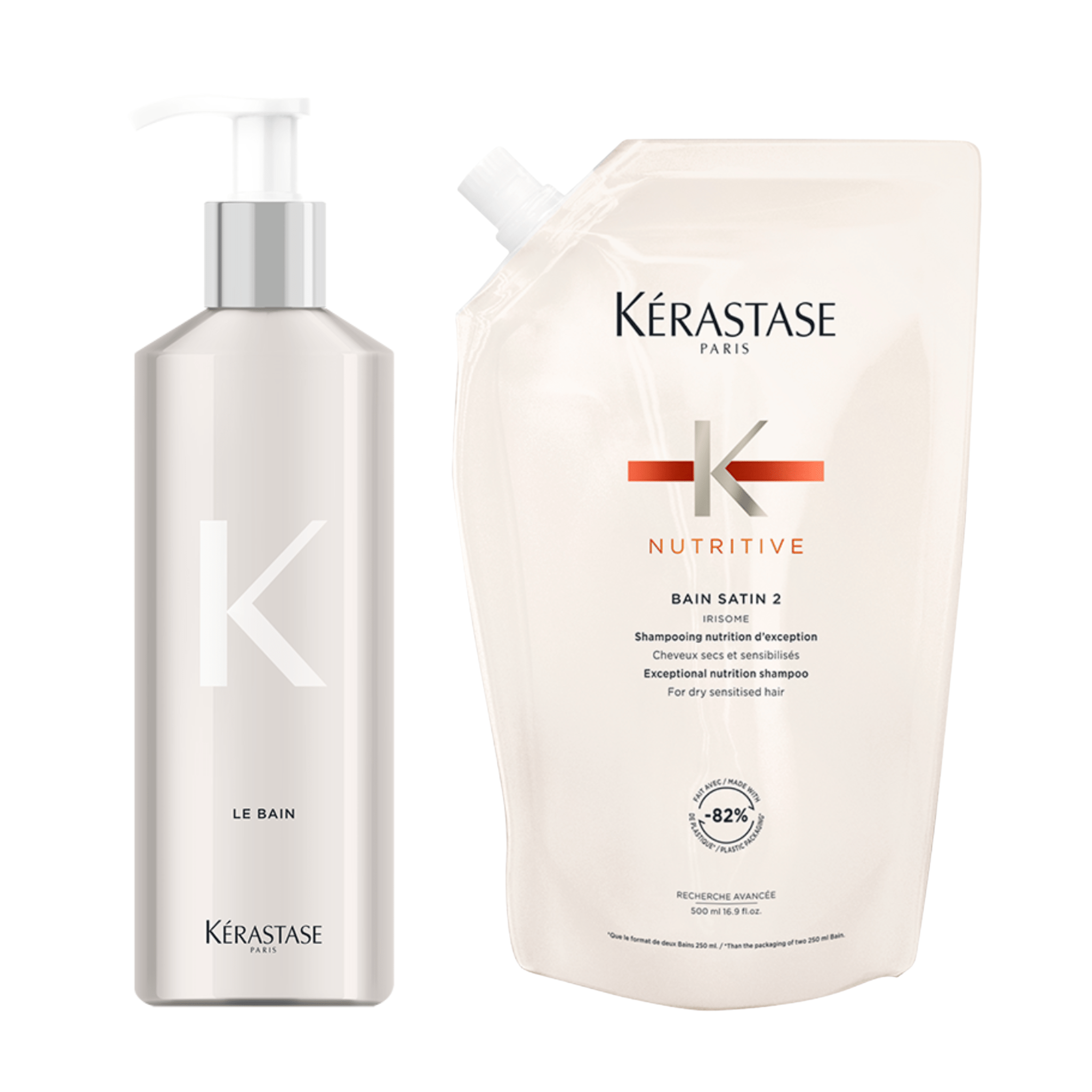 Kérastase. Nutritive Duo Recharge de Shampoing Bain Satin Riche + Bouteille Réutilisable - Concept C. Shop