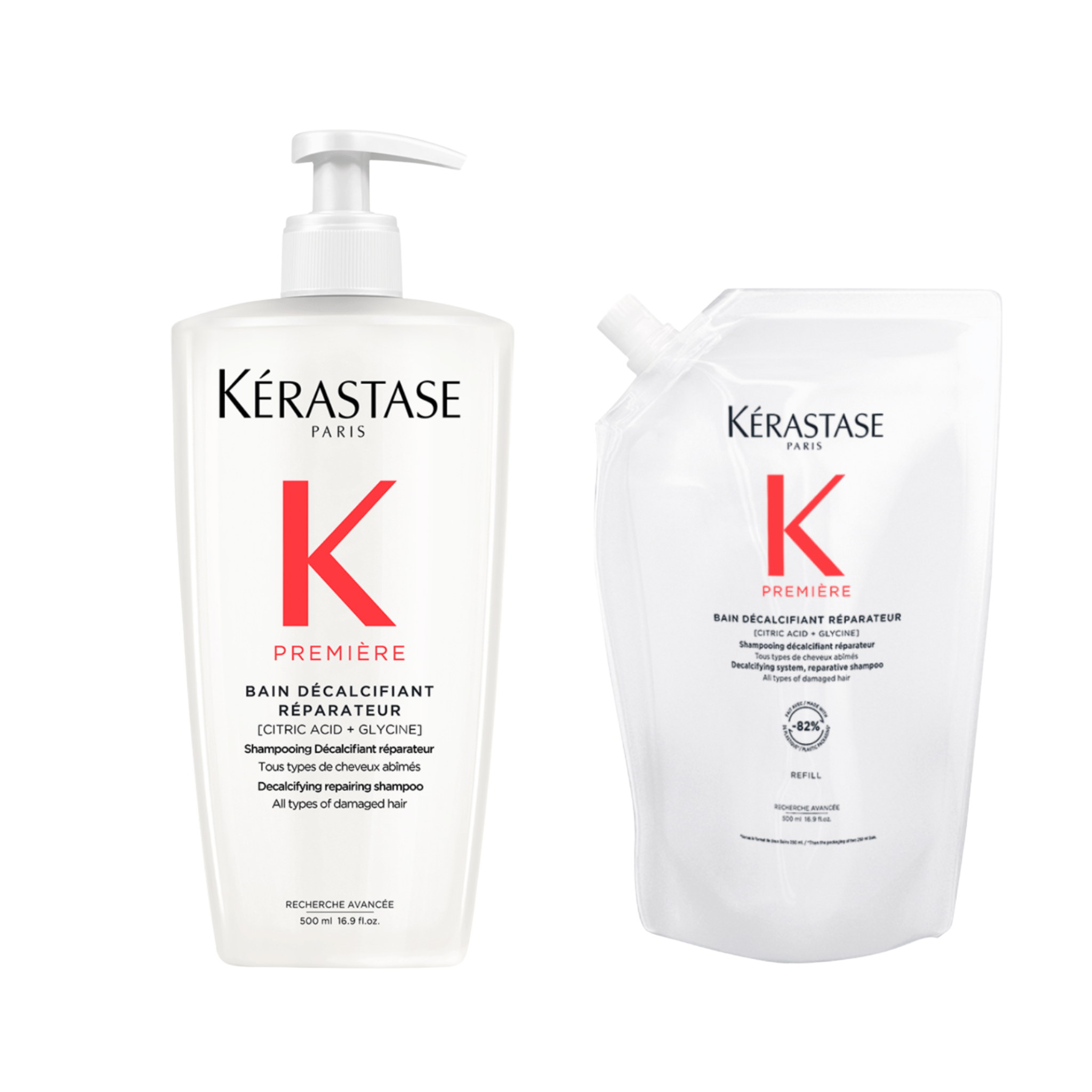 Kérastase. Première Bain Décalcifiant Réparateur - Duo Recharge et Bouteille 500 ml - Concept C. Shop