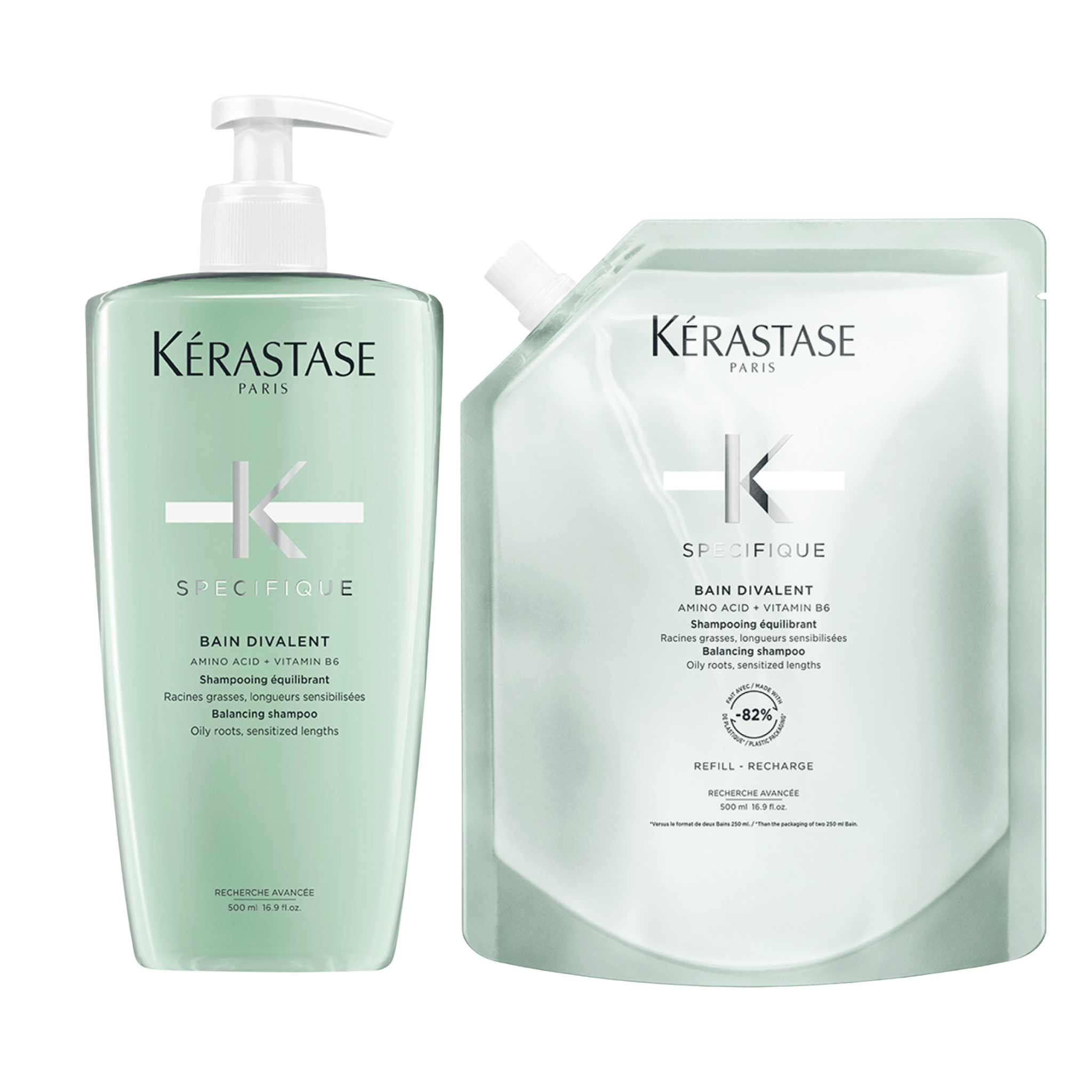 Kérastase. Spécifique Bain Divalent - Duo Recharge et Bouteille 500 ml - Concept C. Shop