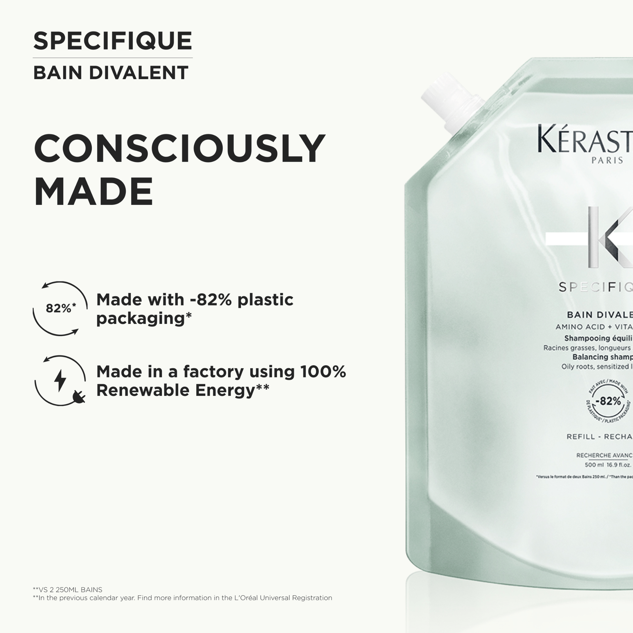 Kérastase. Spécifique Recharge Shampoing Bain Divalent - 500 ml - Concept C. Shop