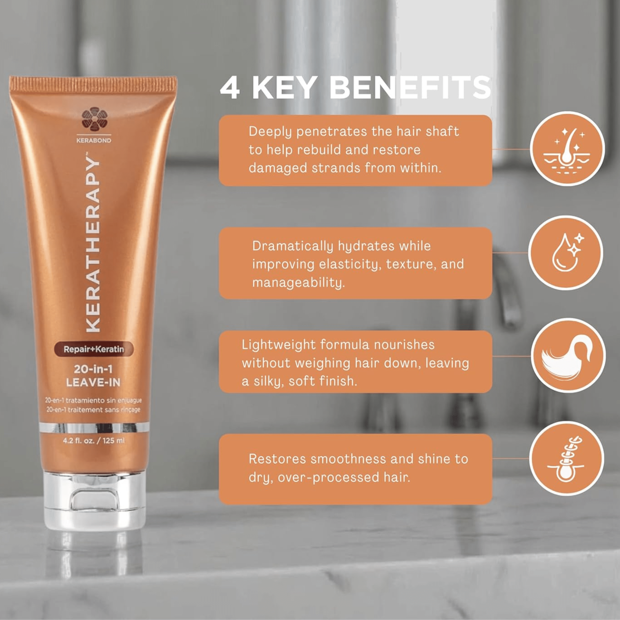 Keratherapy. Traitement Sans - Rinçage 20 - en - 1 Repair+Keratin - 125 ml - Concept C. Shop