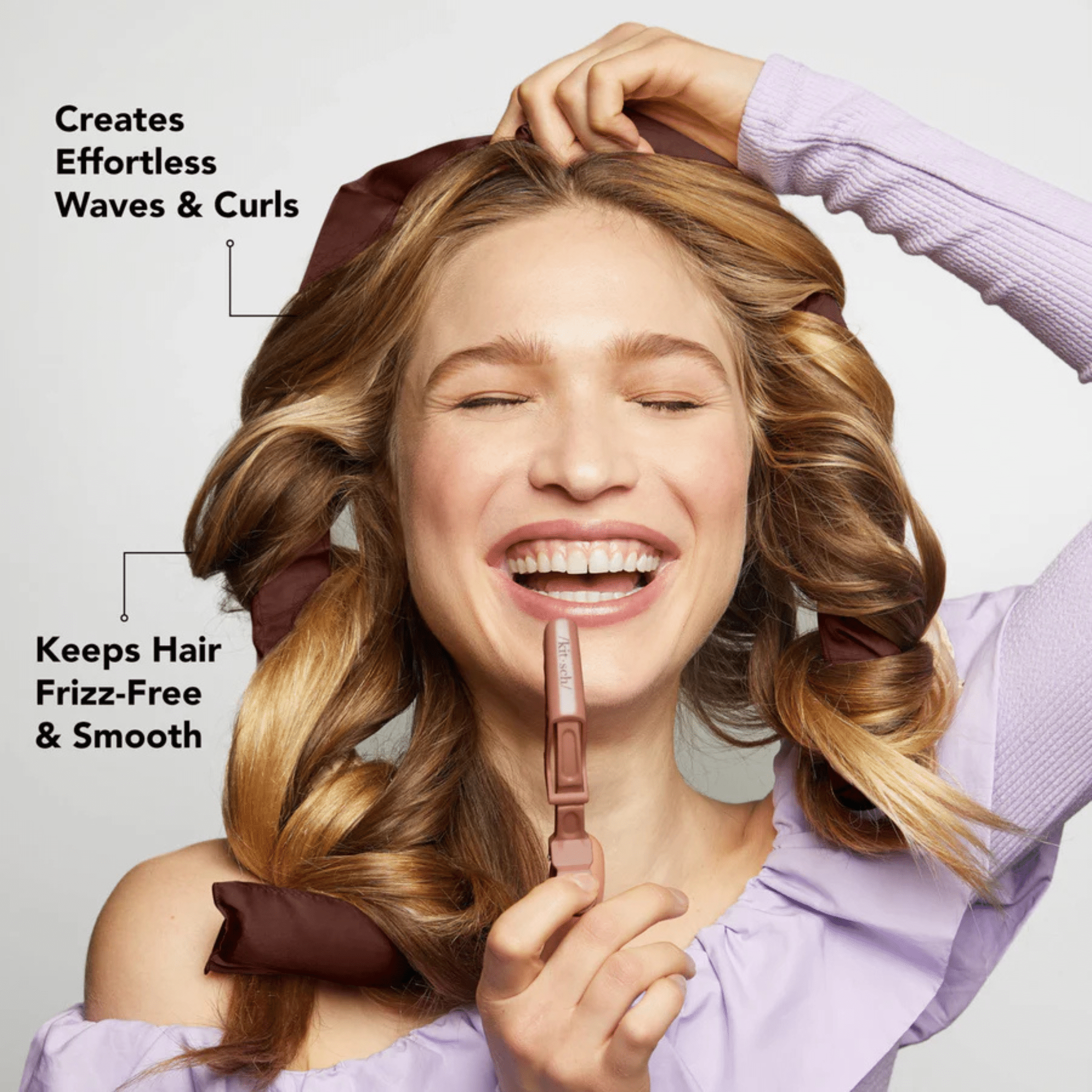 Kitsch. Ensemble Boucles Sans Chaleur Satin XL - Chocolat - Concept C. Shop