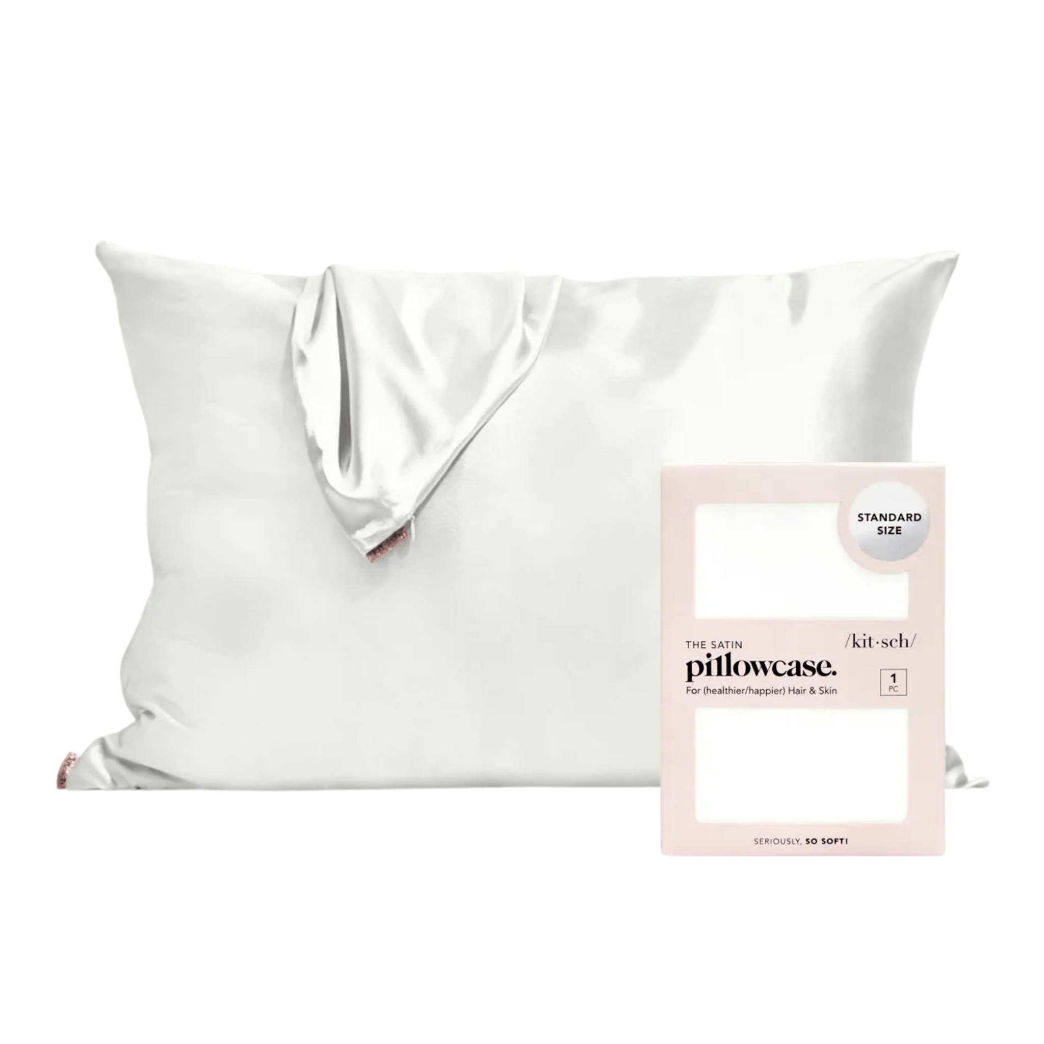 Kitsch. Taie D'Oreiller En Satin - Ivoire - Concept C. Shop