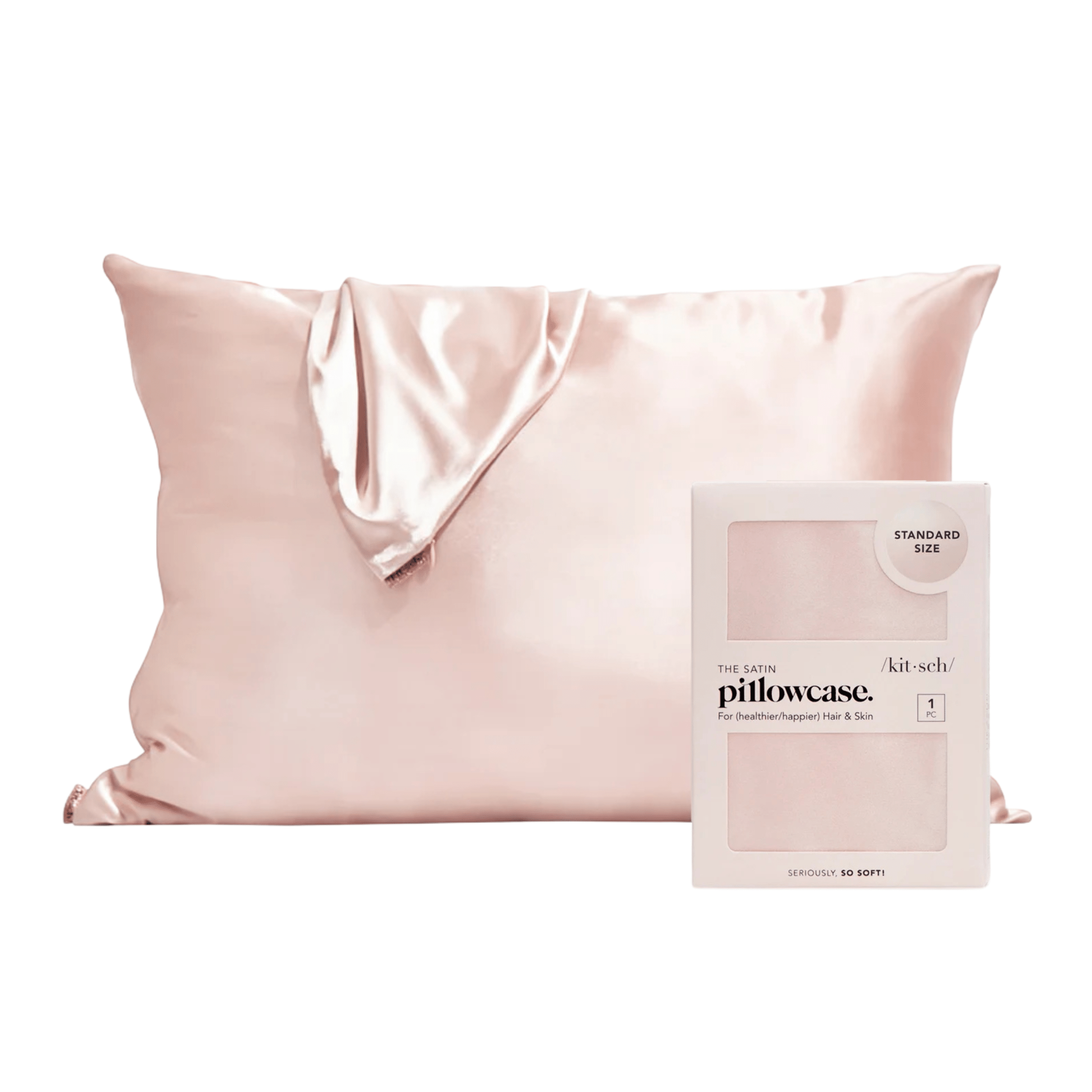 Kitsch. Taie D'Oreiller En Satin - Rose - Concept C. Shop