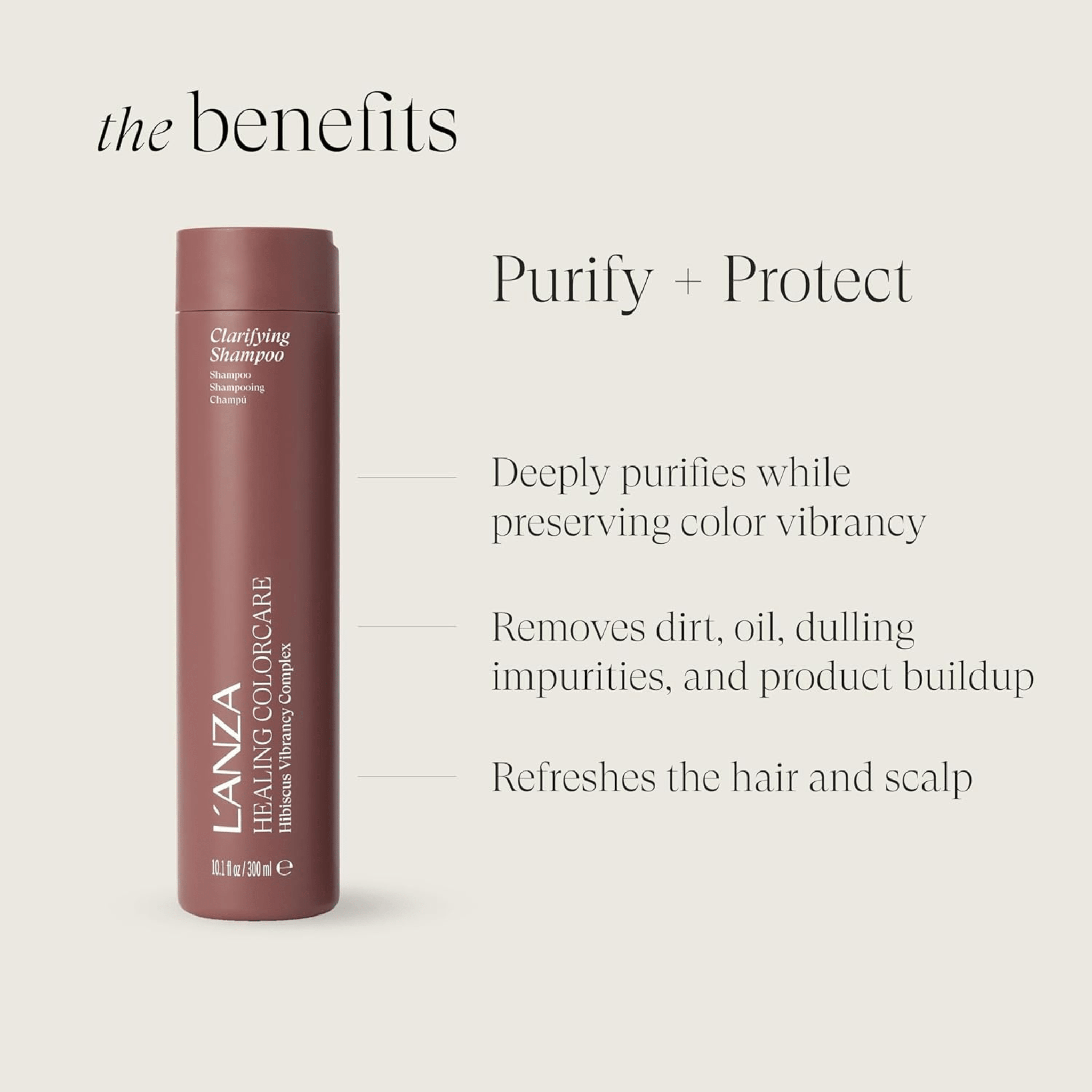 L'Anza. Healing Color Care Shampoing Clarifiant Complexe Vibrance Hibiscus - 300 ml - Concept C. Shop