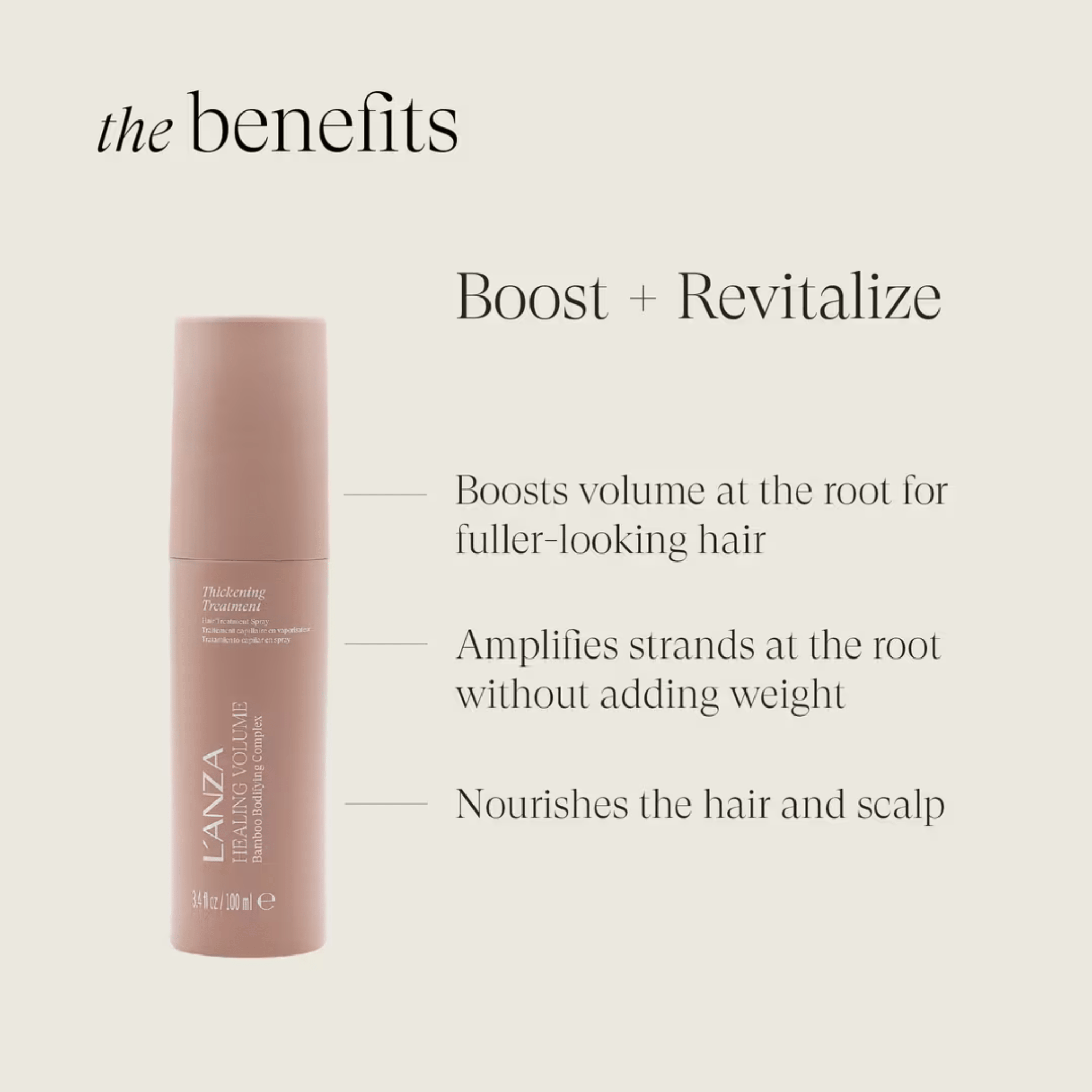 L'Anza. Healing Volume Spray Épaississant Avec Complexe Volumisant Au Bamboo - 100 ml - Concept C. Shop