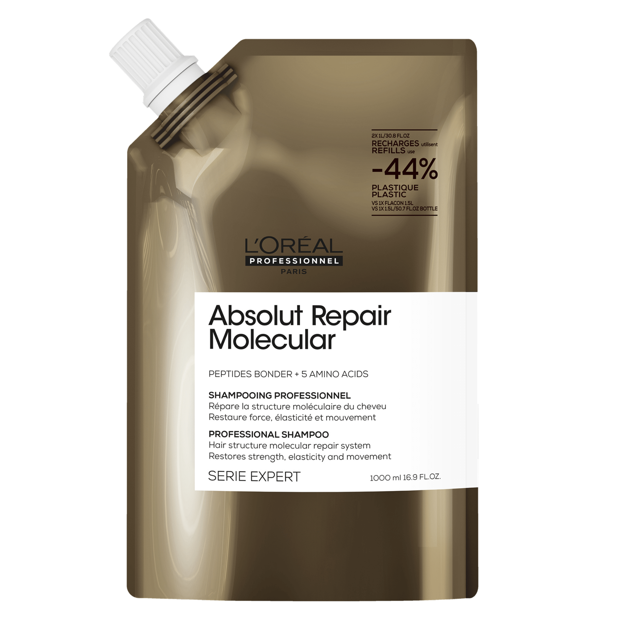 L'Oréal. Série Expert Shampoing Absolut Repair Molecular (Recharge) - 1000 ml - Concept C. Shop