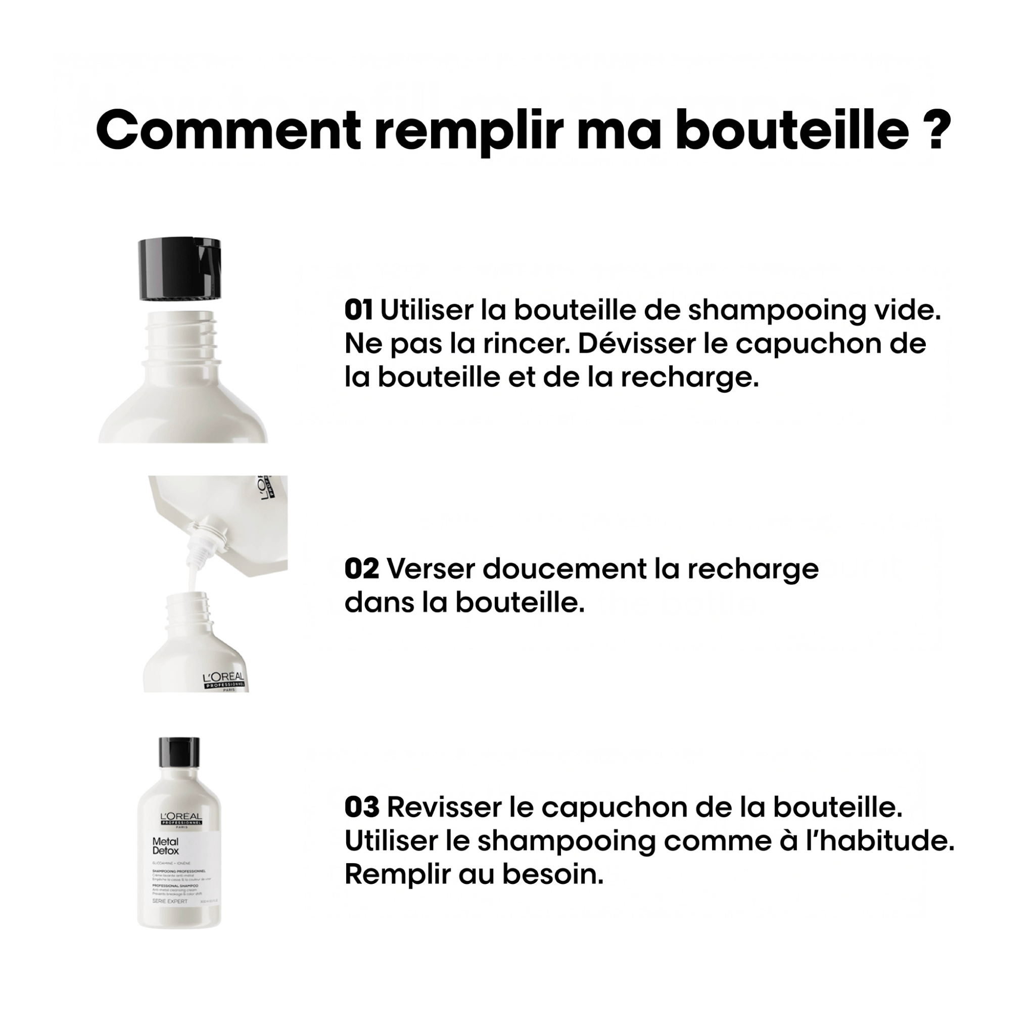 L'Oréal. Série Expert Shampoing - Crème Metal Detox (Recharge) - 500 ml - Concept C. Shop