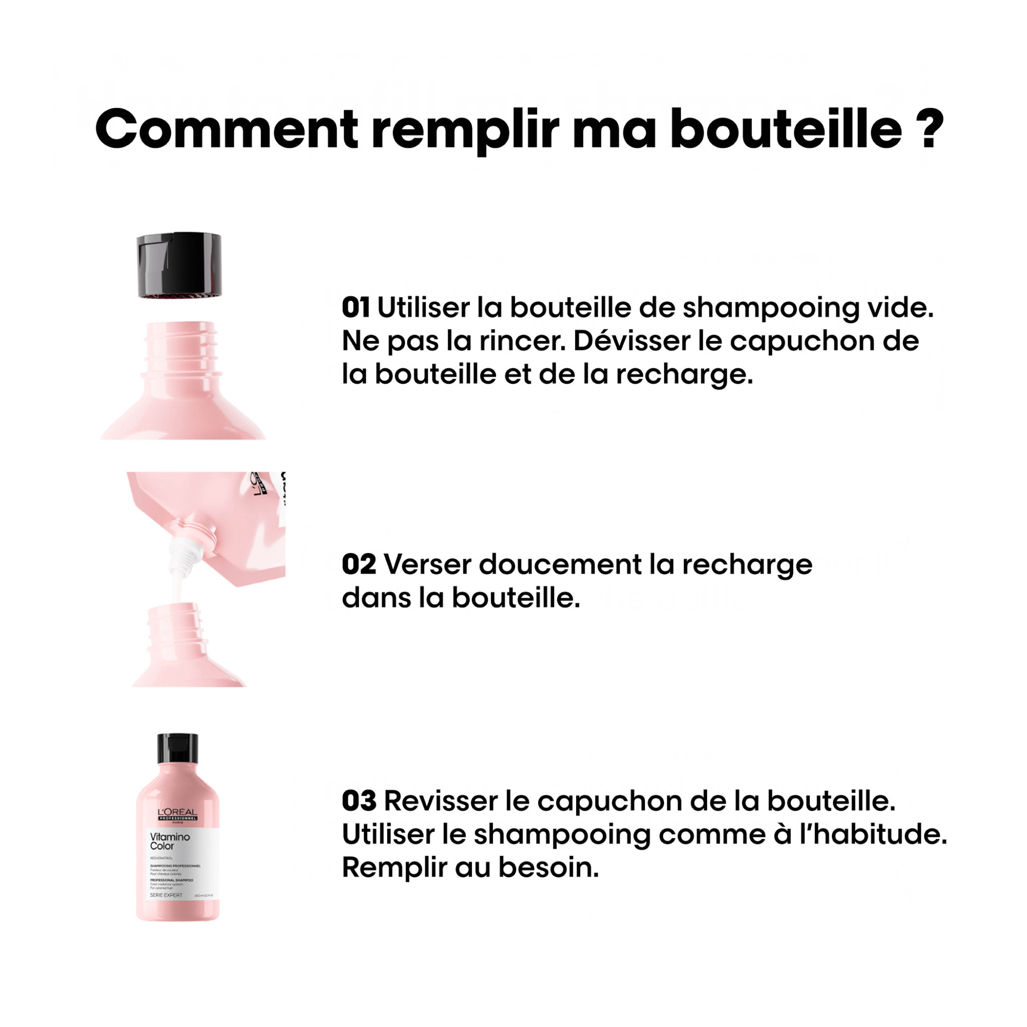 L'Oréal. Série Expert Shampoing Fixateur De Couleur Vitamino Color (Recharge) - 500 ml - Concept C. Shop