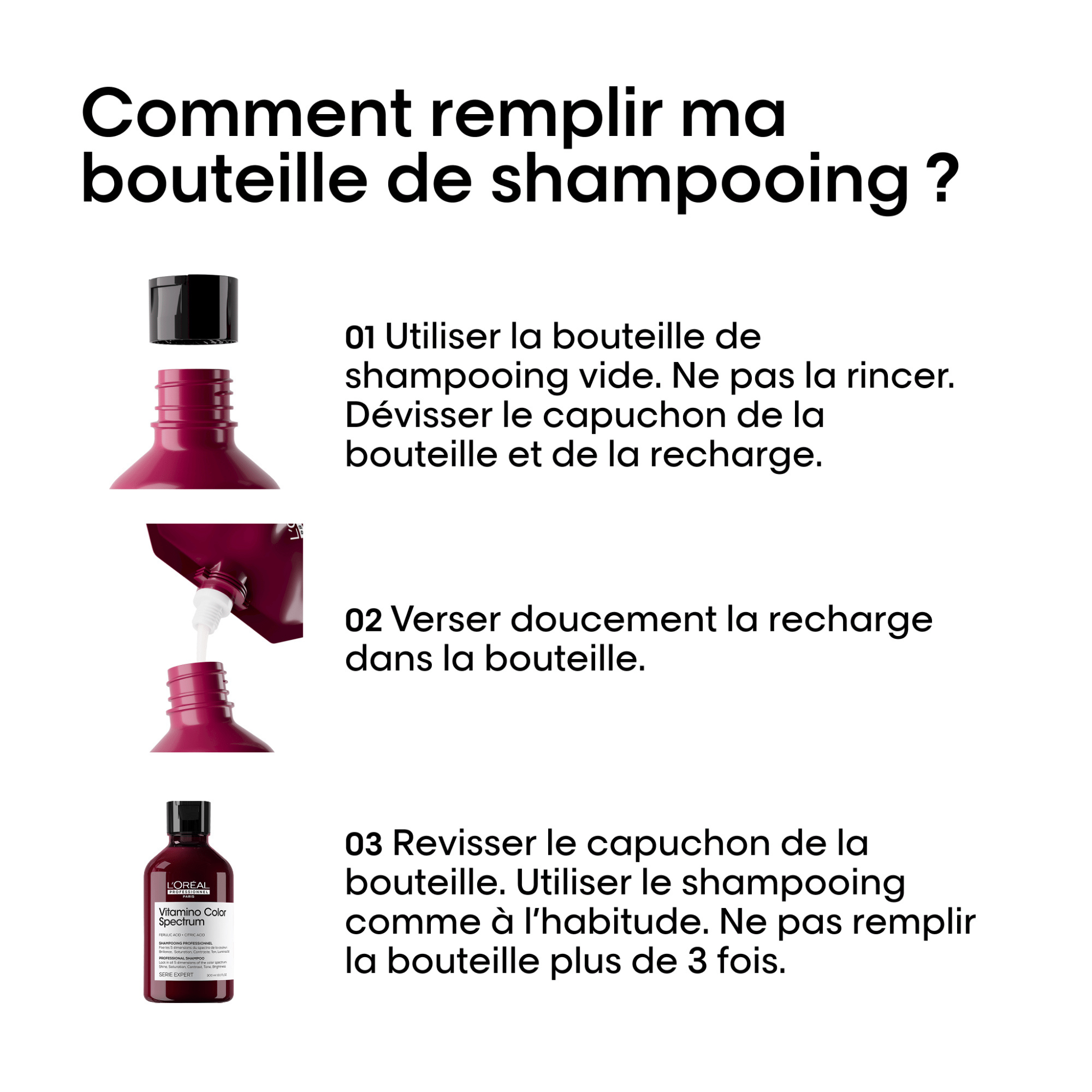 L'Oréal. Série Expert Shampoing Vitamino Color Spectrum (Recharge) - 500 ml (Lancement 1er Mai) - Concept C. Shop