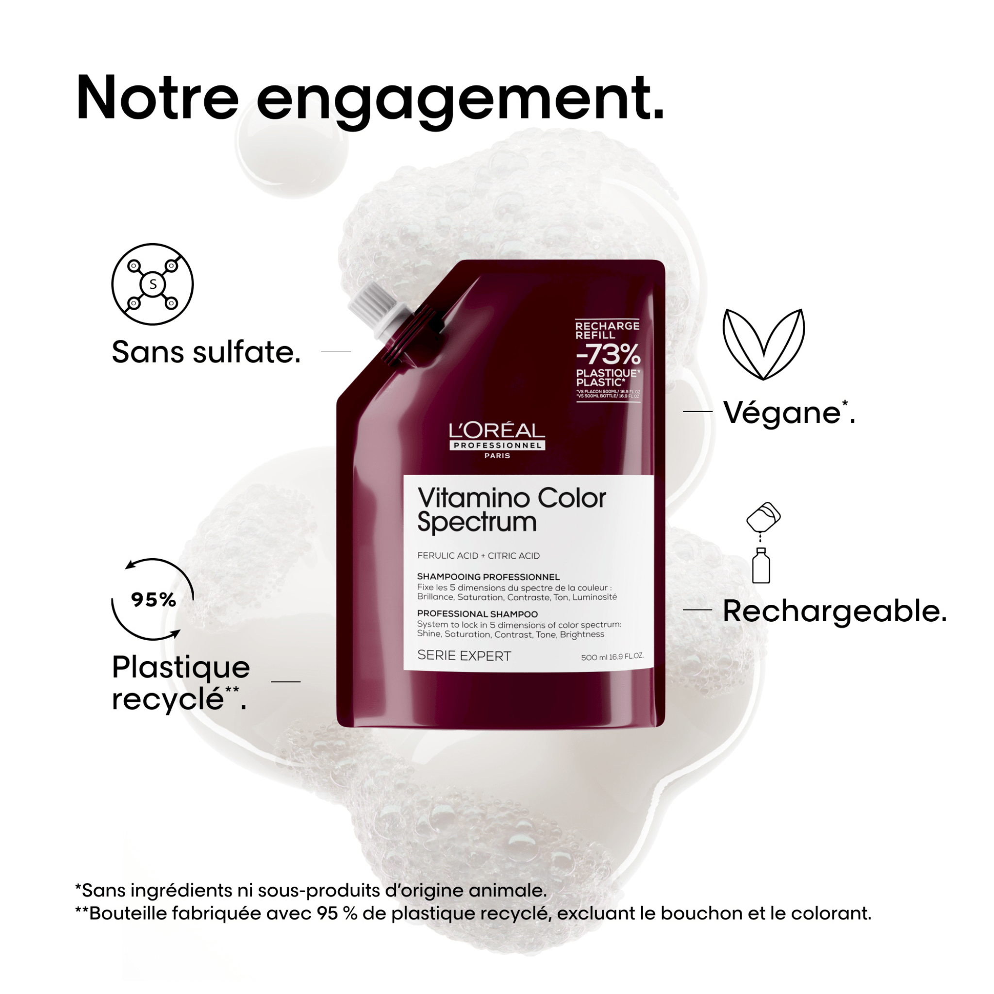 L'Oréal. Série Expert Shampoing Vitamino Color Spectrum (Recharge) - 500 ml (Lancement 1er Mai) - Concept C. Shop
