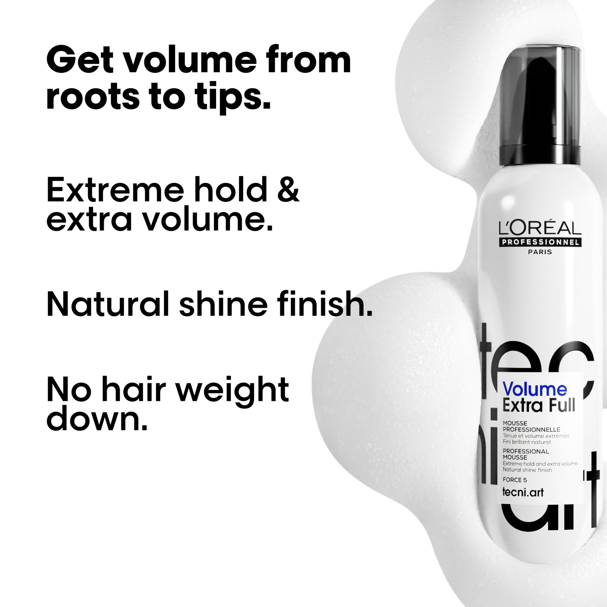 L'Oréal. Tecni.Art Mousse Volume Extra Full - 250 ml - Concept C. Shop