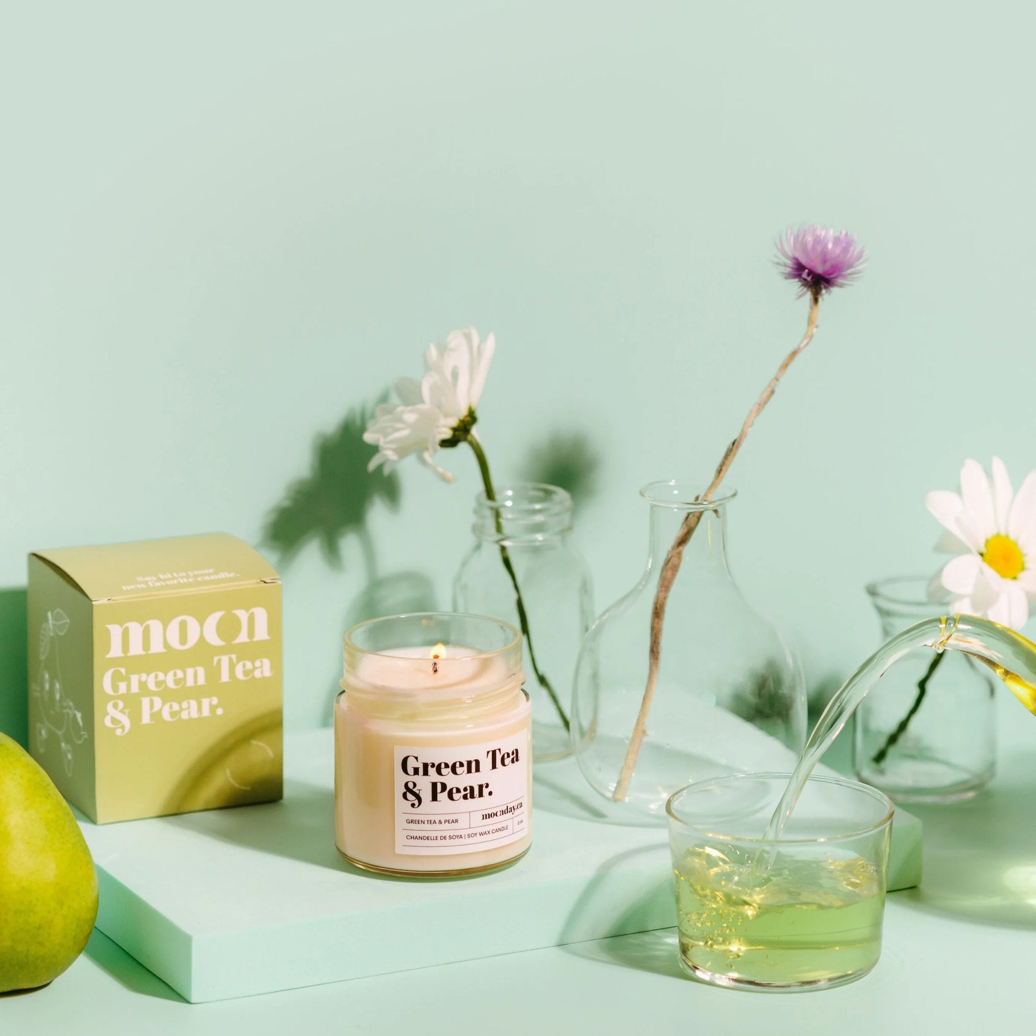 Moonday. Chandelle de Soya Green Tea & Pear - 190g / 45H - Concept C. Shop