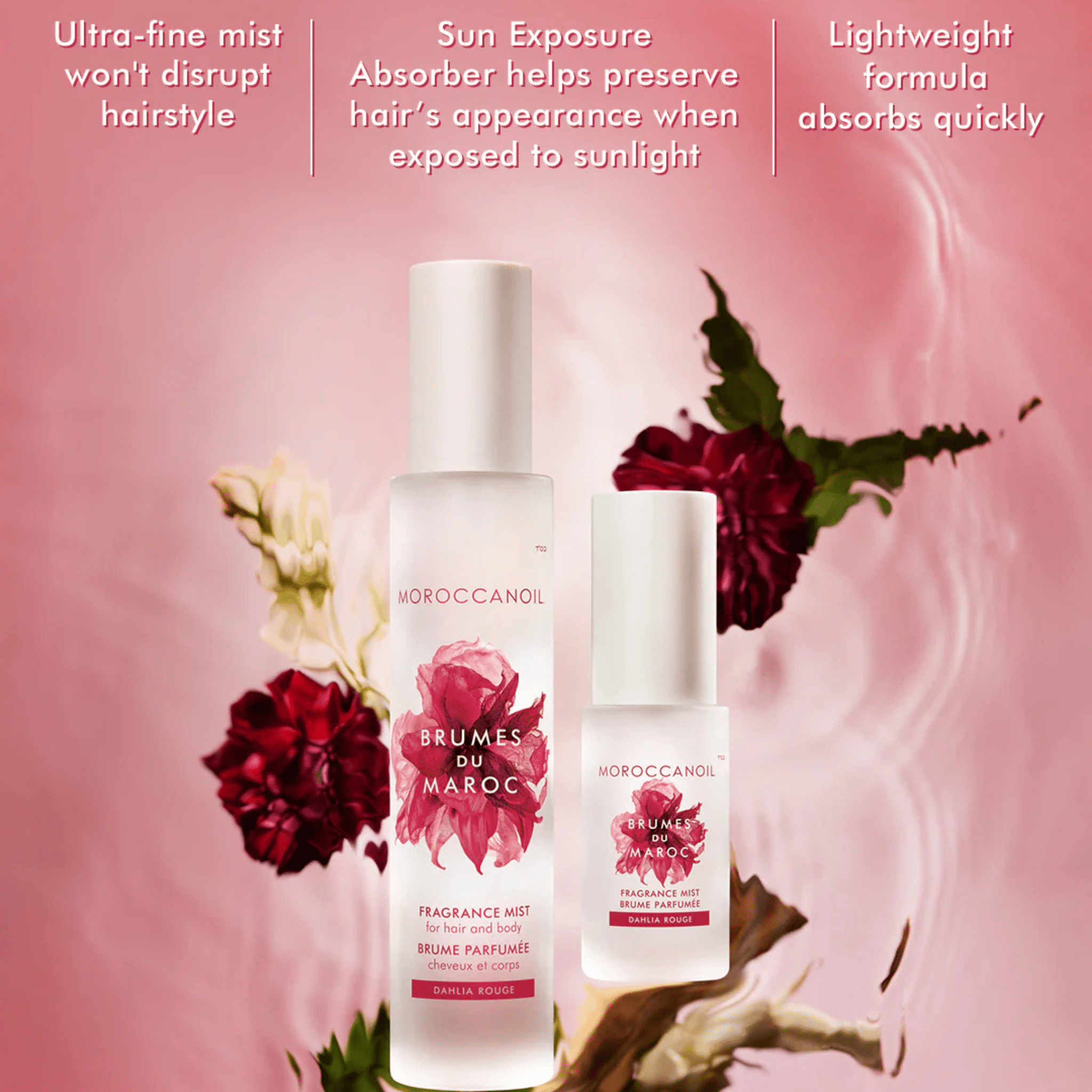 Moroccanoil. Brume Parfumée Cheveux et Corps Brumes du Maroc - Dahlia Rouge - 100 ml - Concept C. Shop