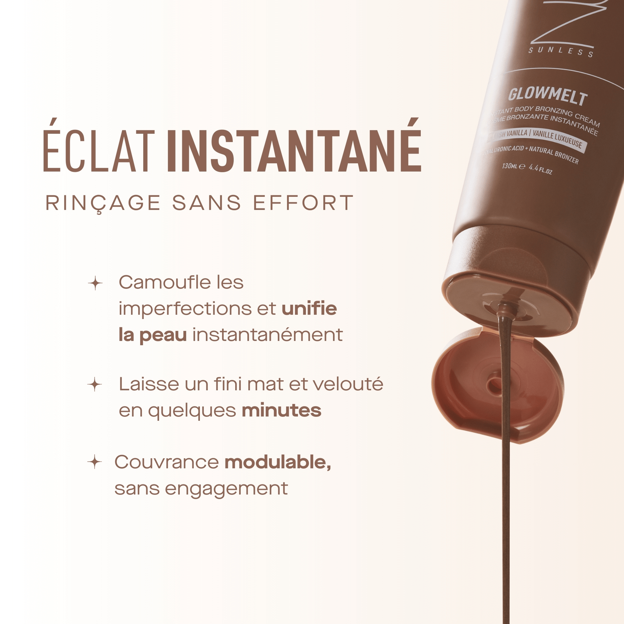 Nuda. Crème Bronzante Instantanée pour le Corps GlowMelt - 130 ml - Concept C. Shop