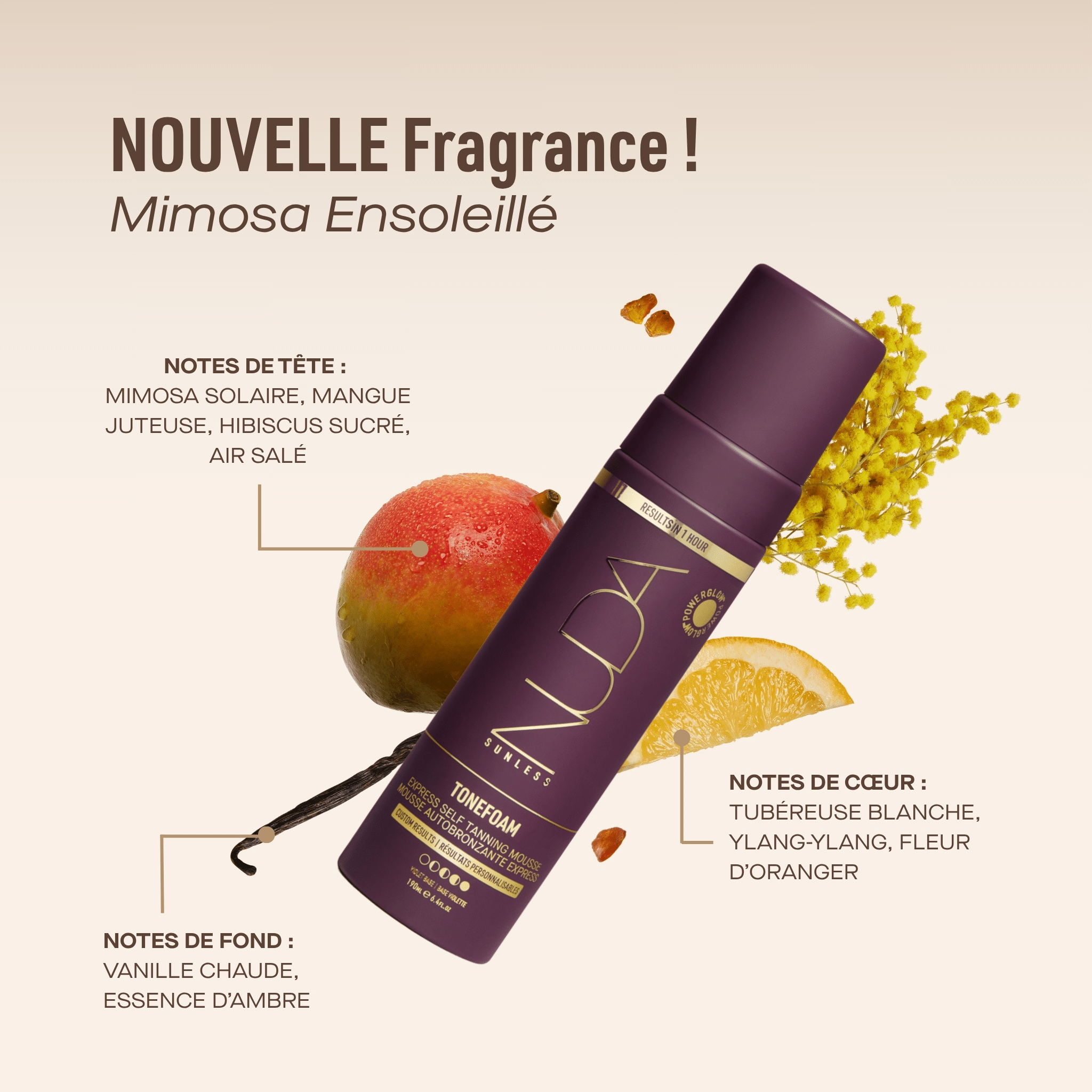 Nuda. Mousse Autobronzante Express Tonefoam - Base Violette - 190 ml - Concept C. Shop