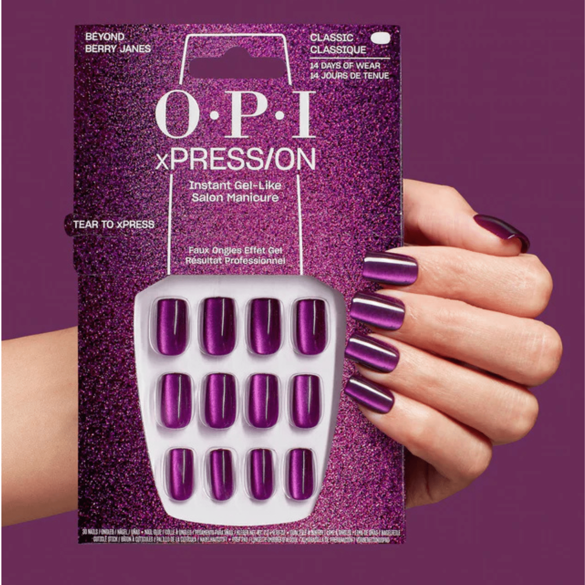 OPI. Ensemble Ongles Classiques xPRESS/ON - Beyond Berry Janes - Concept C. Shop