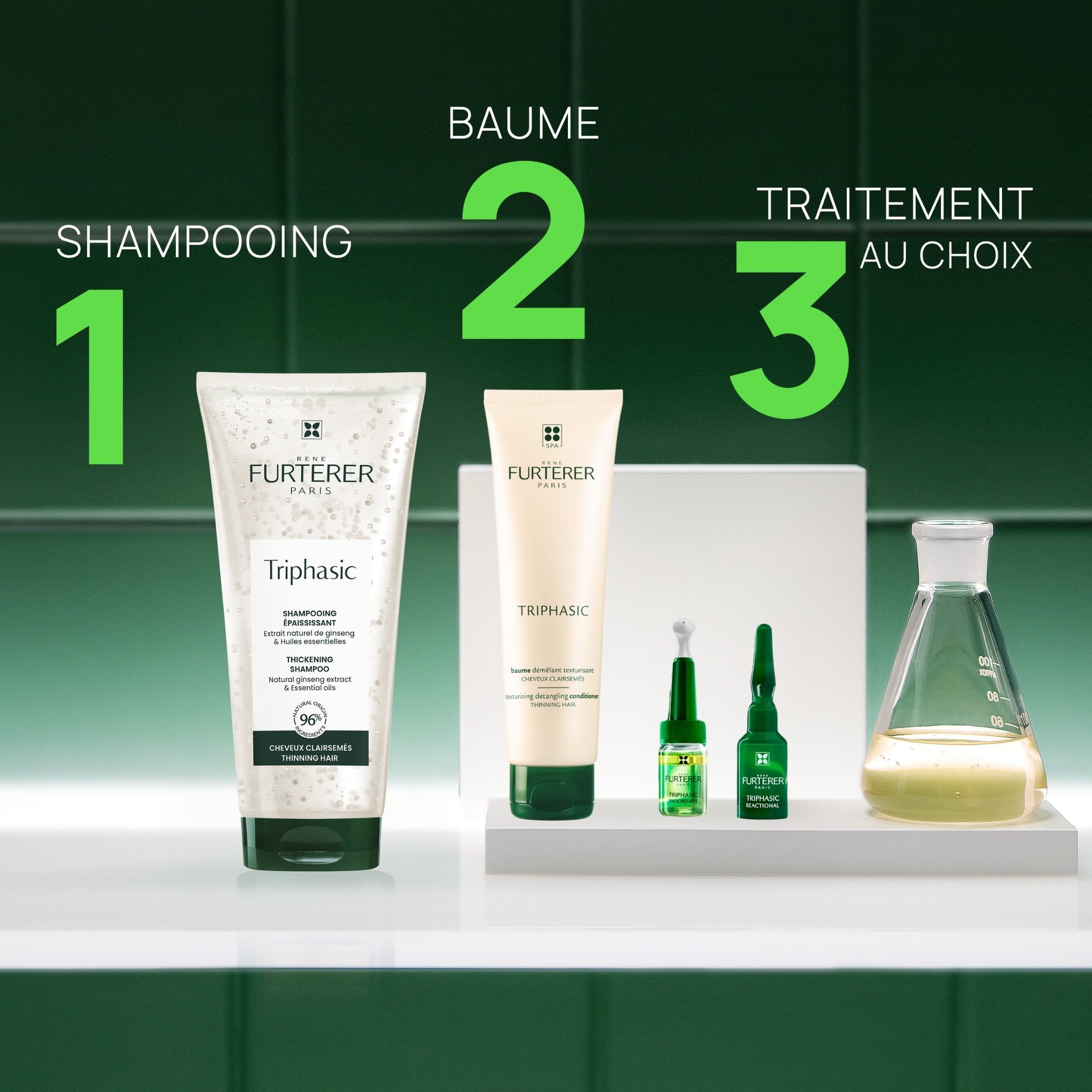 Prime avec Achat - René Furterer. Triphasic Shampoing Épaississant Aux Huiles Essentielles - 15 ml - Concept C. Shop
