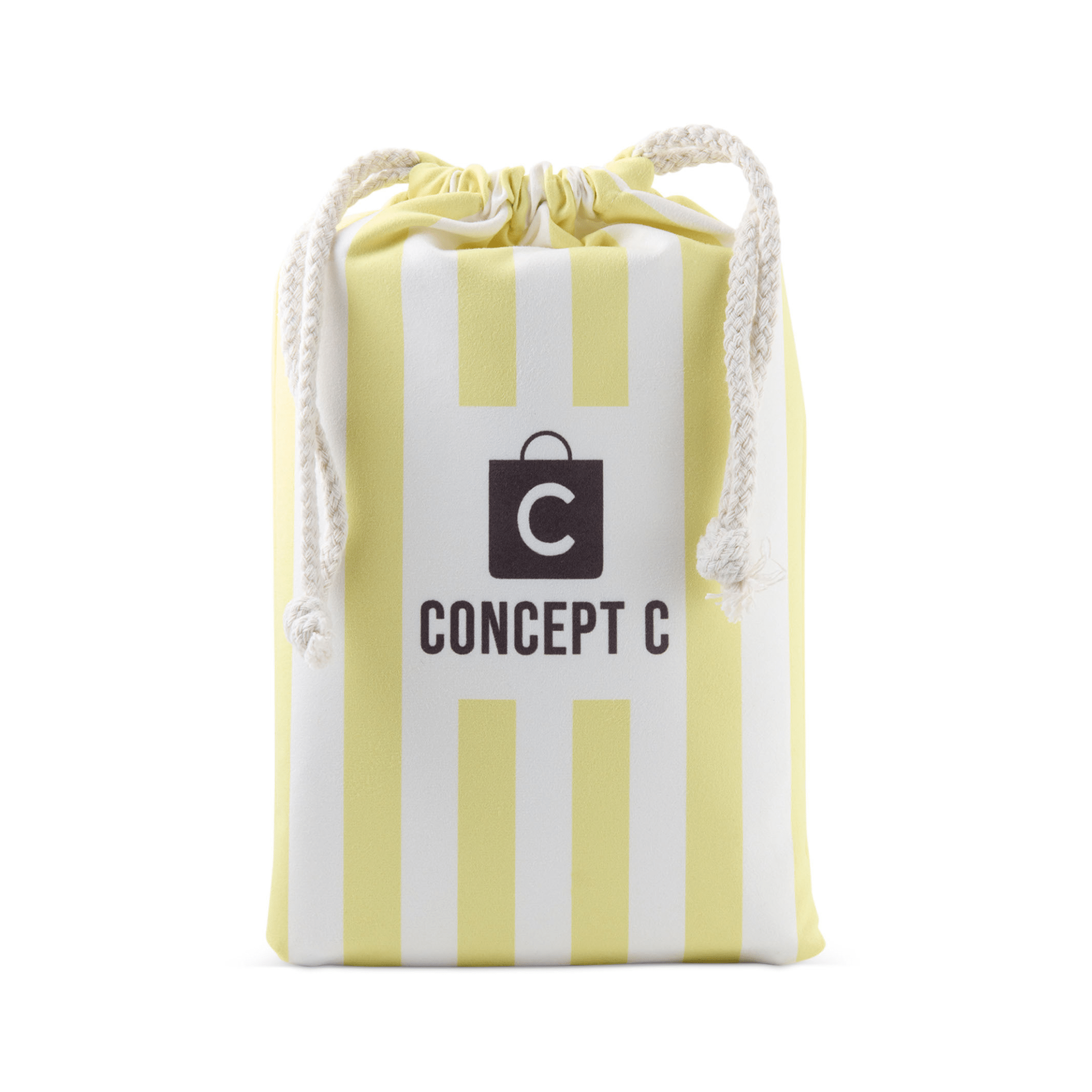 Prime avec achat.Concept C. Serviette Microfibre - Rayure Jaune - Concept C. Shop