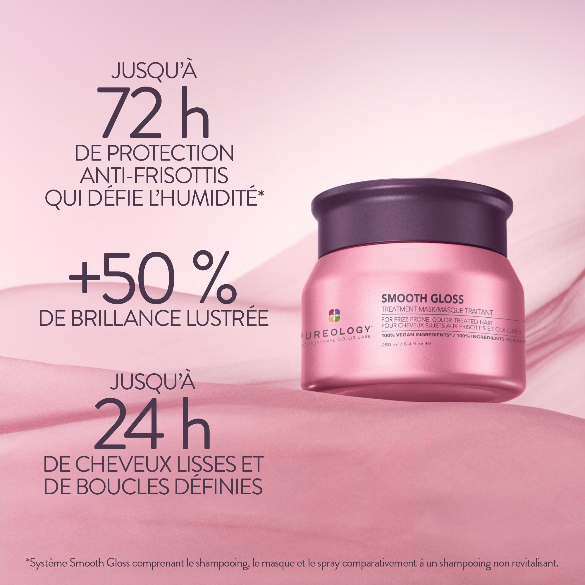 Pureology. Masque Lissage Instantané Smooth Gloss - 250 ml - Concept C. Shop