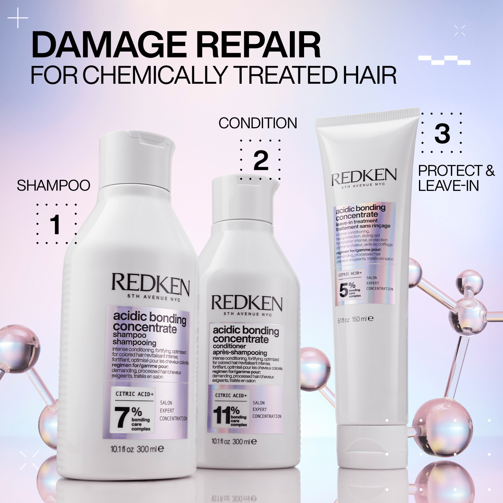 Redken. Pré - Traitement Intensif Acidic Bonding Concentrate 14% - 150 ml - Concept C. Shop