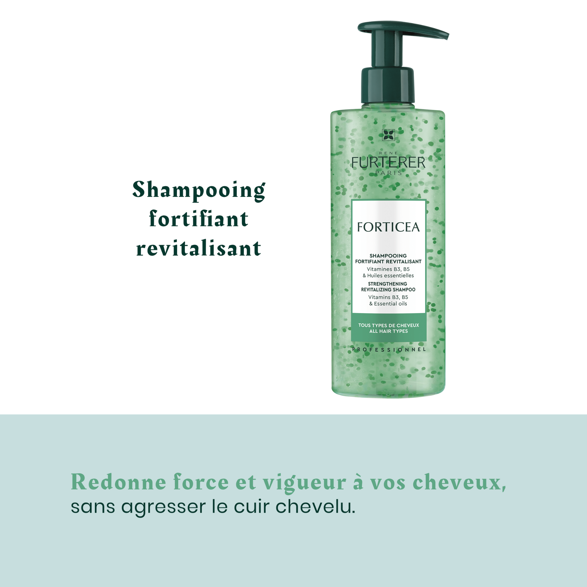René Furterer. Forticea Shampoing Énergisant Aux Huiles Essentielles - 500 ml - Concept C. Shop