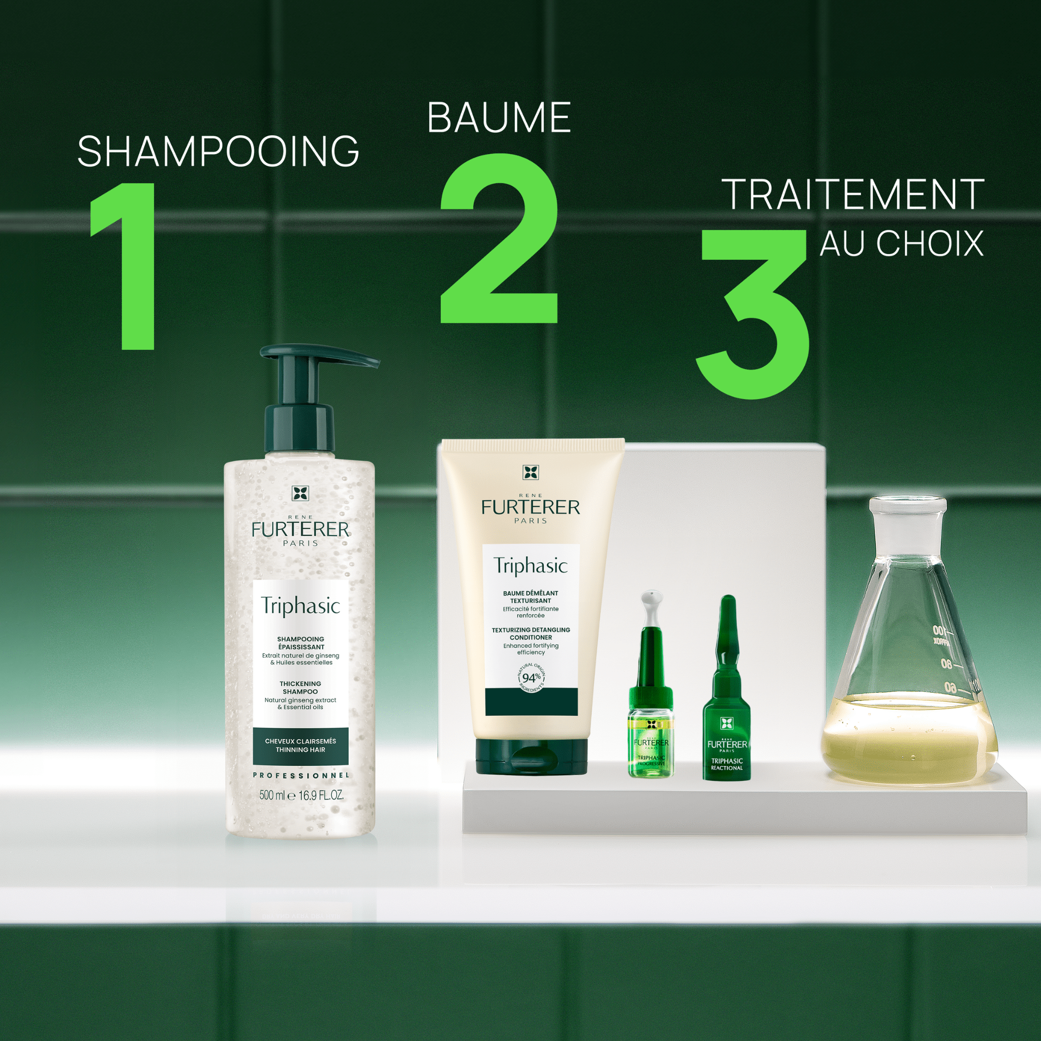 René Furterer. Triphasic Shampoing Épaississant Aux Huiles Essentielles - 500 ml - Concept C. Shop