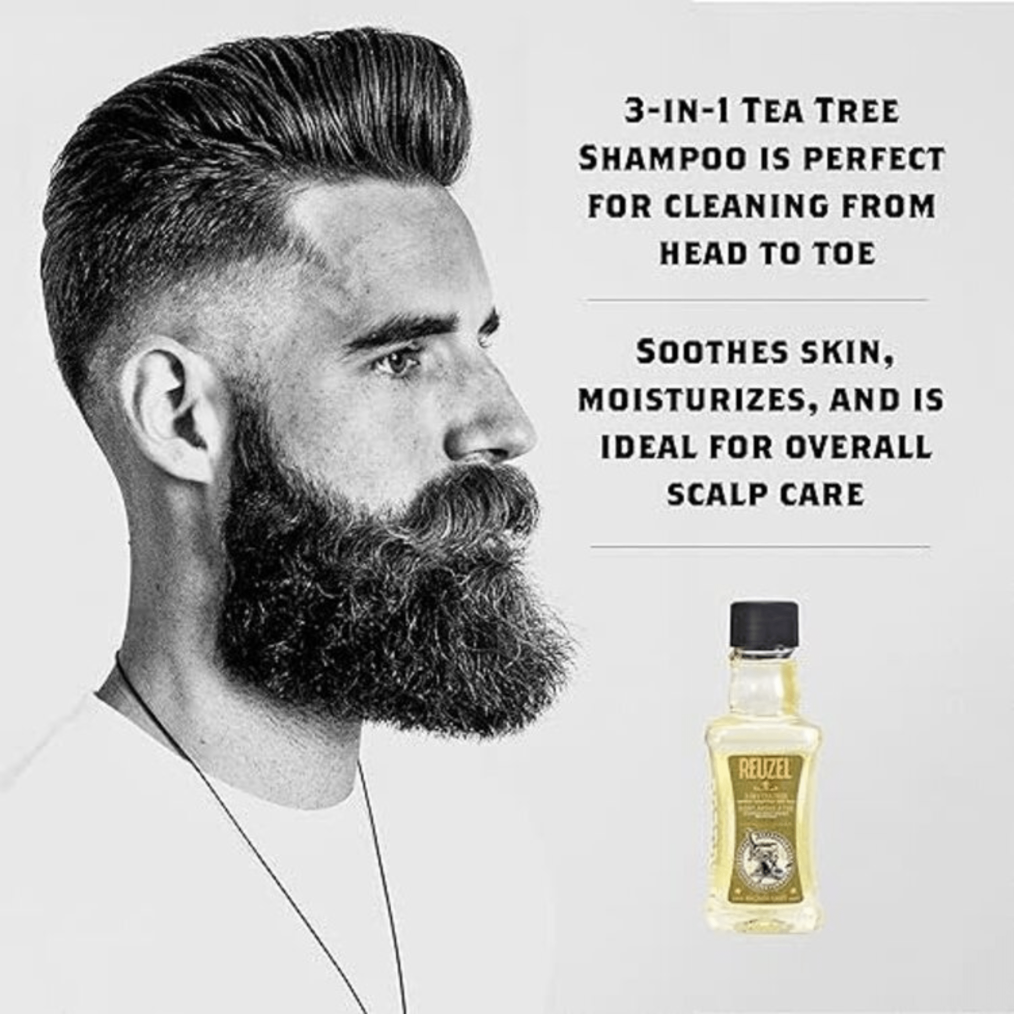 Reuzel. Shampoing Homme 3 - en - 1 Arbre à Thé - 350 ml - Concept C. Shop