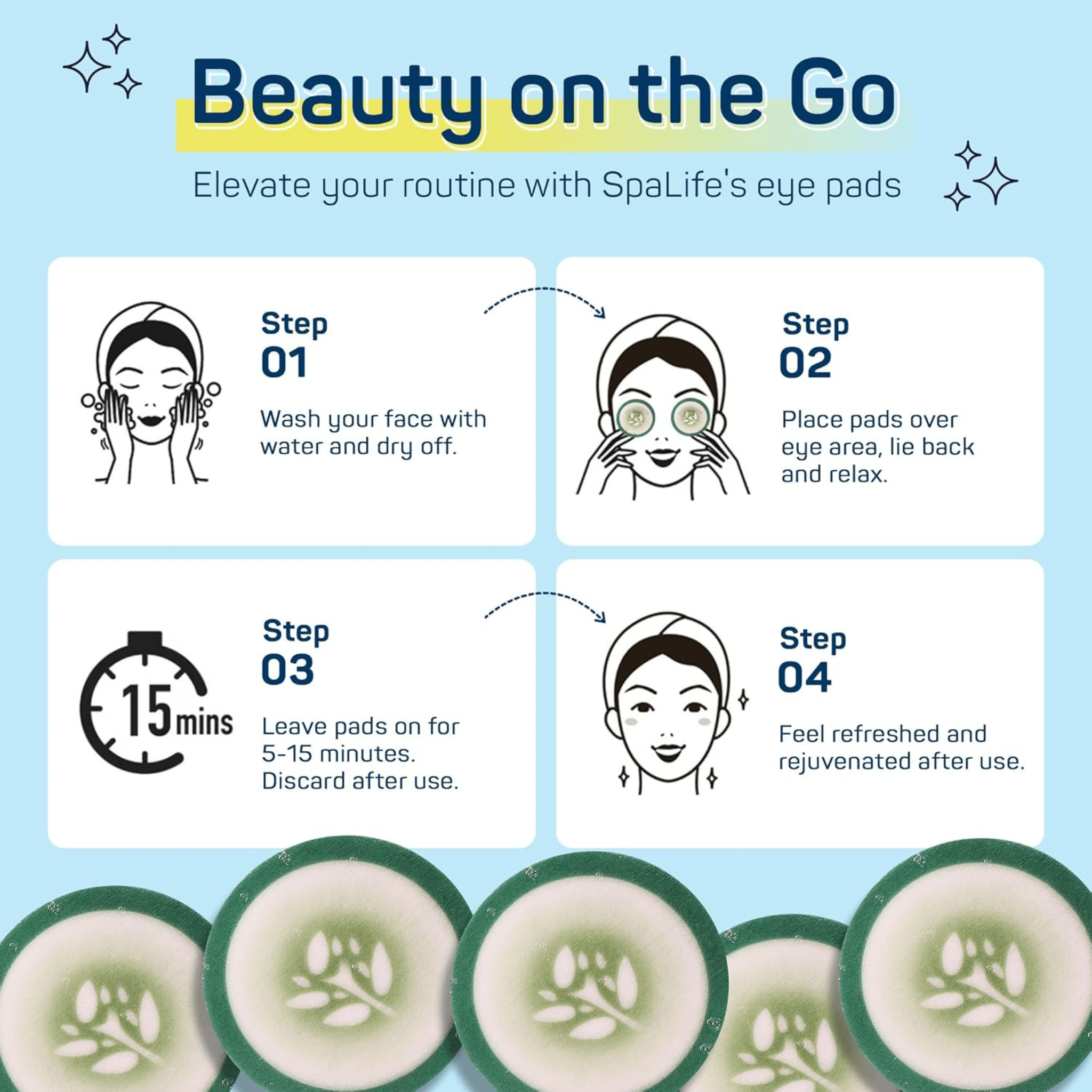 Spa Life. Patchs Rafraîchissant Pour Les Yeux - 6 Paires - Concept C. Shop