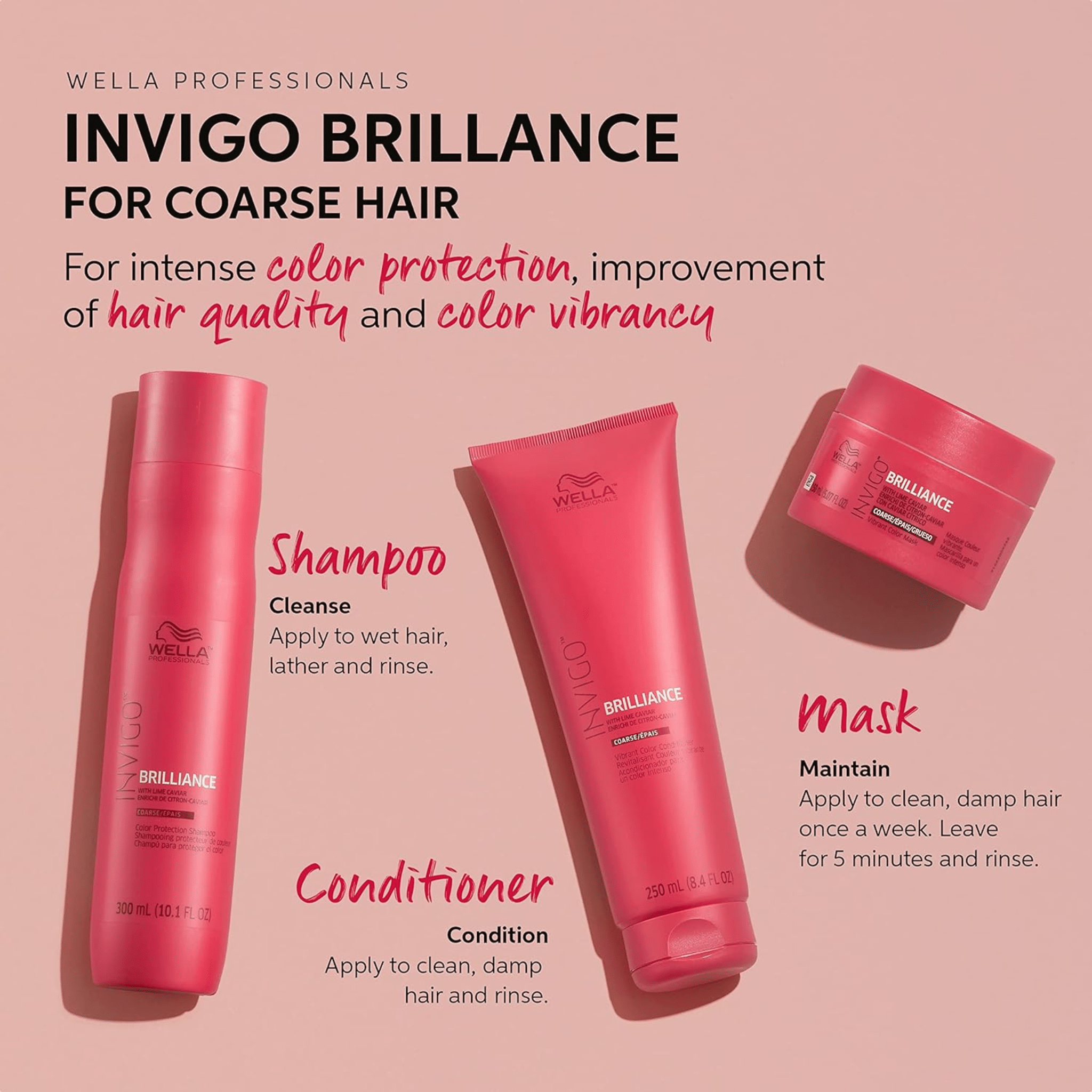 Wella. Invigo Brilliance Masque pour Cheveux Épais - 500ml - Concept C. Shop