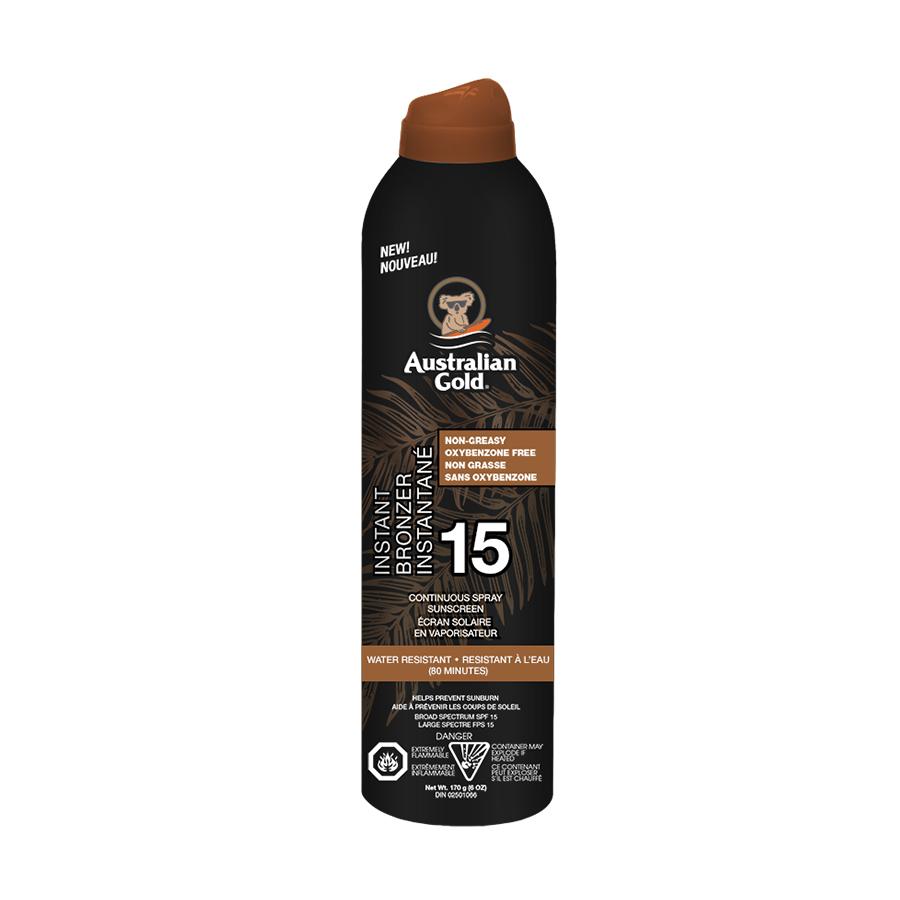 Australian Gold. Écran Solaire à Vaporisation Continue avec Bronzer FPS 15 - 170 g - Concept C. Shop