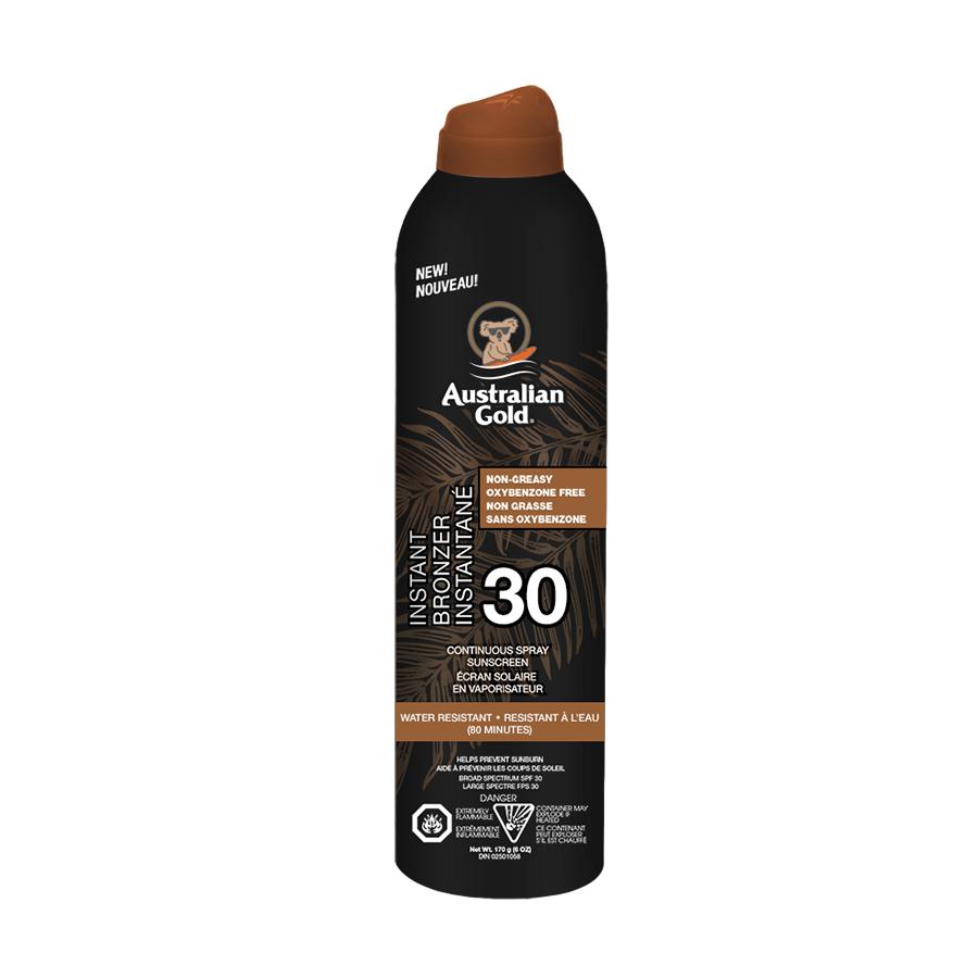 Australian Gold. Écran Solaire à Vaporisation Continue avec Bronzer FPS 30 - 170 g - Concept C. Shop