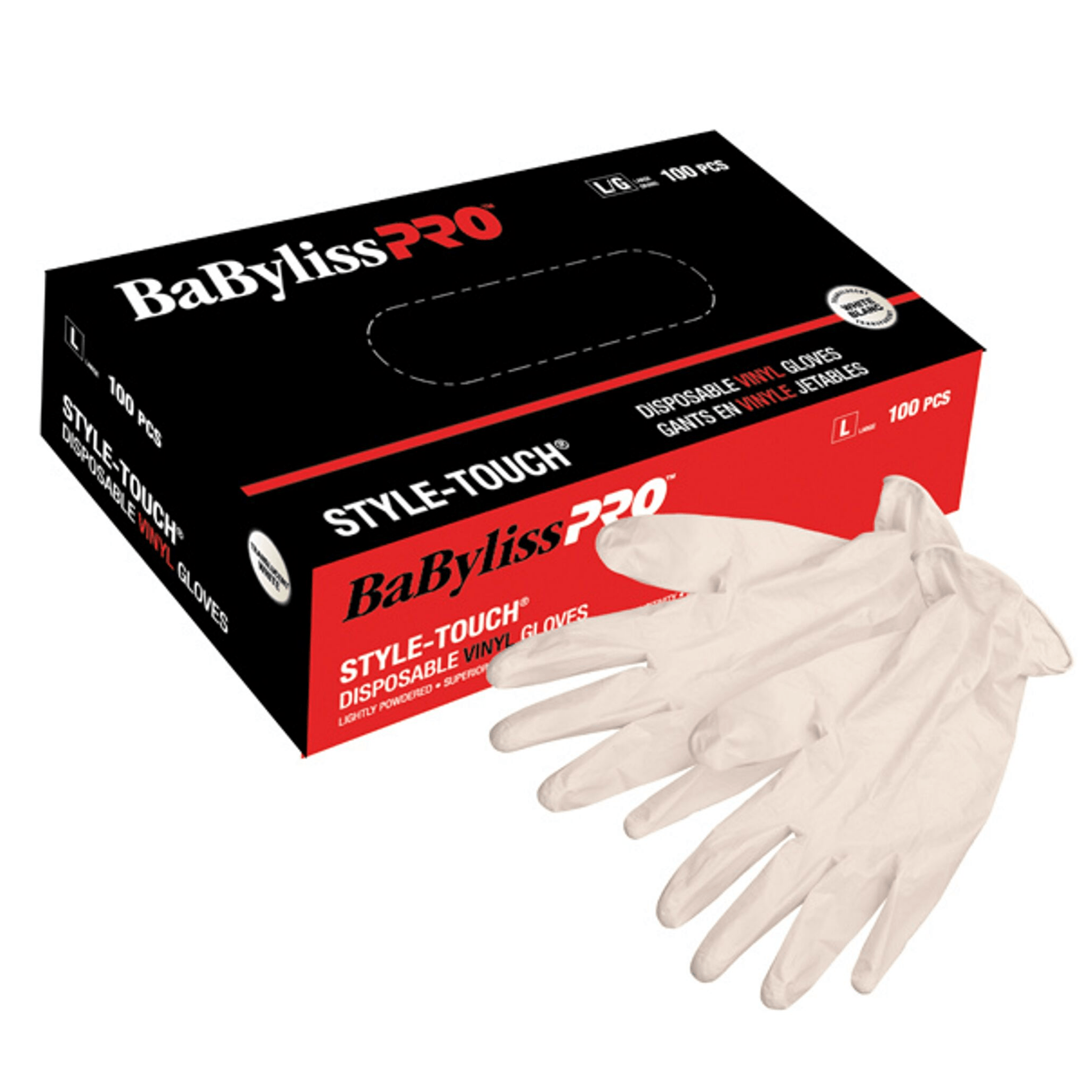 BaBylissPro. Gants en vinyle jetables Moyen - Boîte de 100 - Concept C. Shop