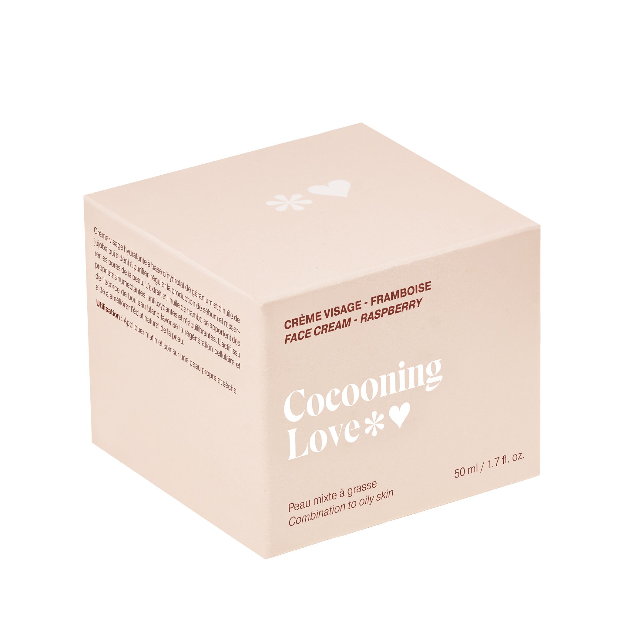Cocooning Love. Creme Visage Peaux Mixtes a Grasses Framboise - 50 ml - Concept C. Shop