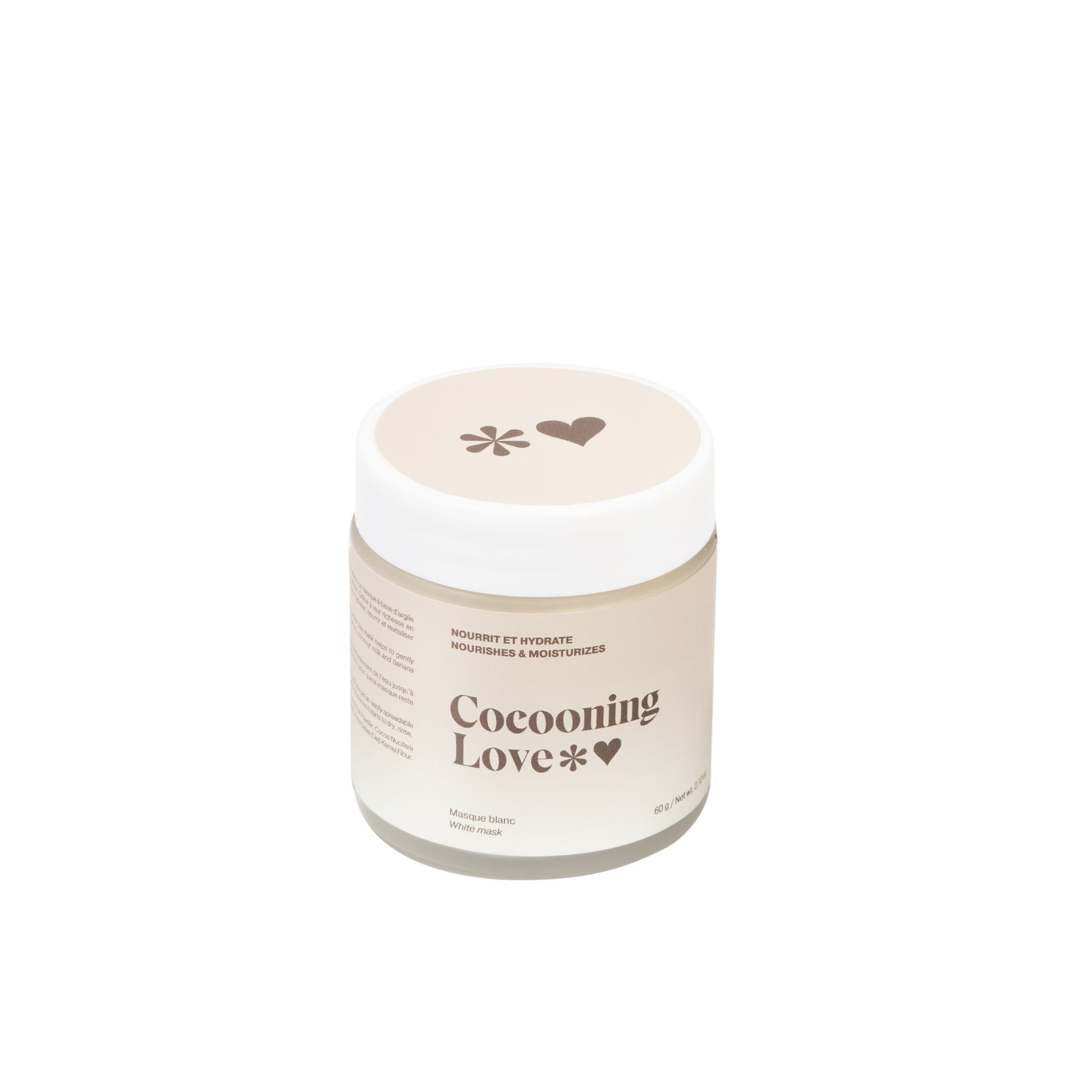 Cocooning Love. Masque Argile Blanche Nourrit et Hydrate - 60 g - Concept C. Shop