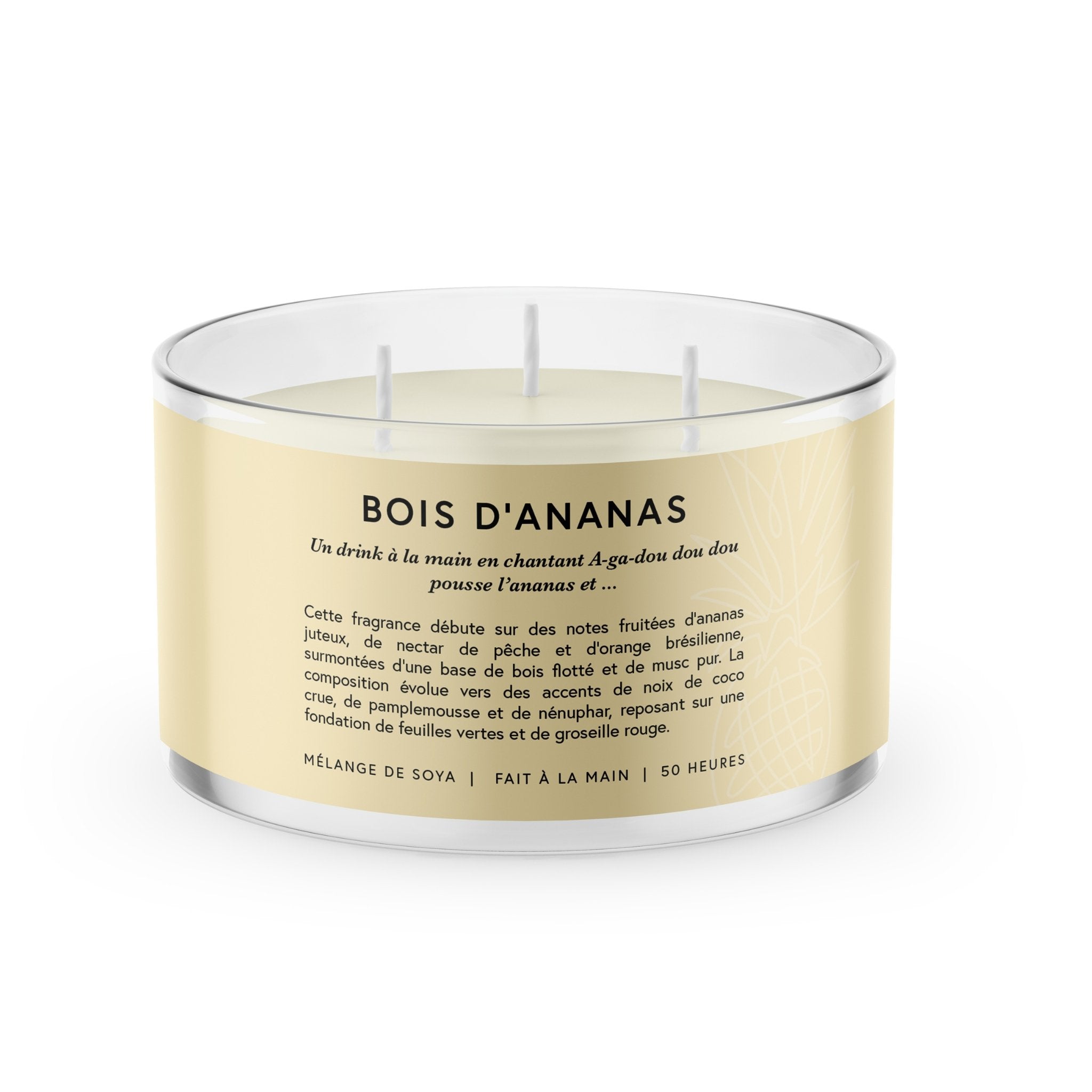 Concept C. Chandelle parfumée à 3 mèches Bois d'ananas - 50 heures - Concept C. Shop