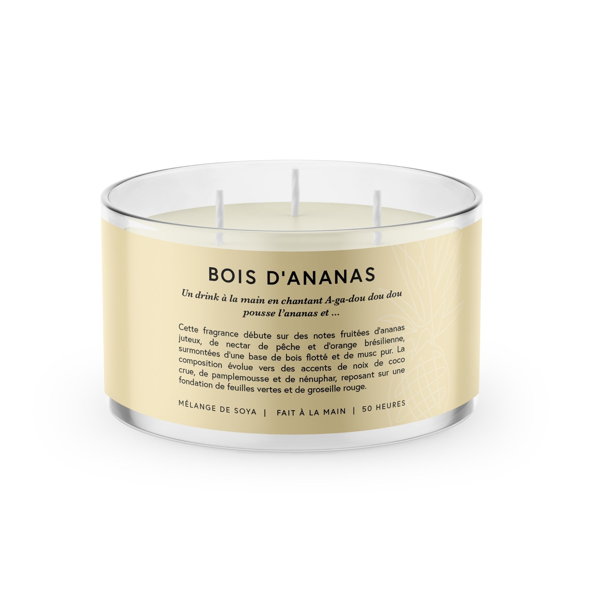 Concept C. Chandelle parfumée à 3 mèches Bois d'ananas - 50 heures - Concept C. Shop