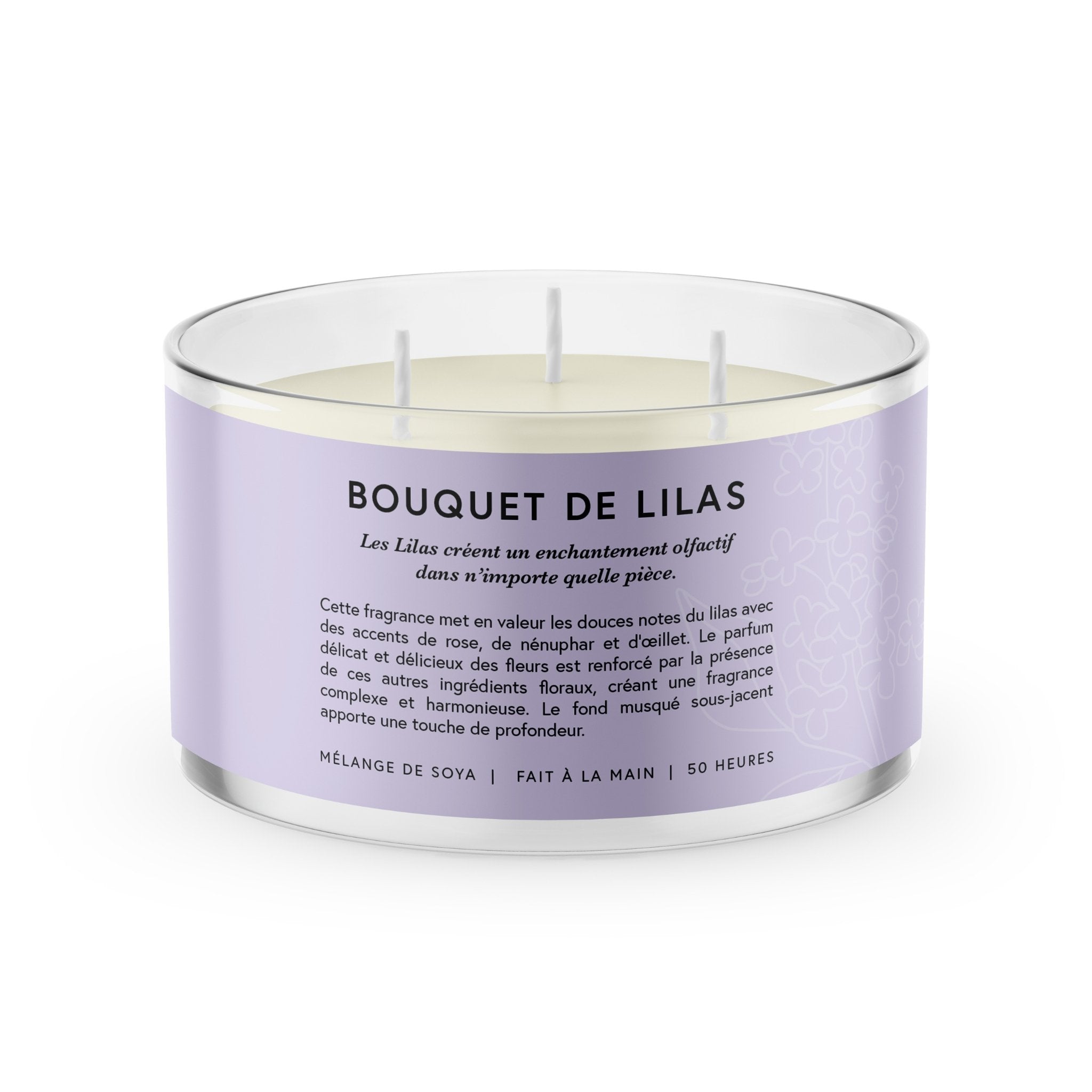 Concept C. Chandelle parfumée à 3 mèches Bouquet de lilas - 50 heures - Concept C. Shop