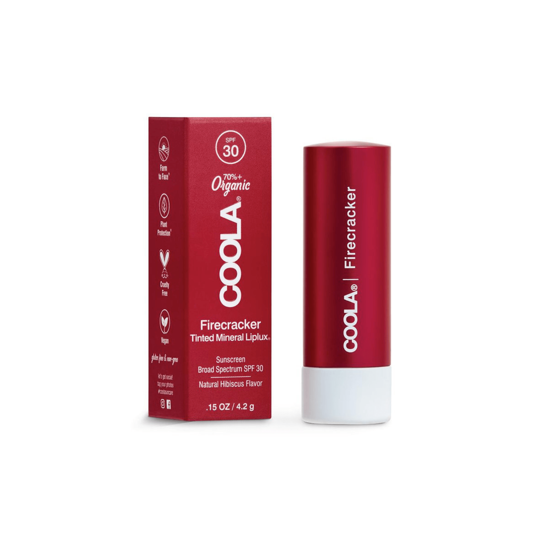 Coola. Baume à Lèvres Minéral Liplux Firecracker FPS 30 - 4.4 ml - Concept C. Shop