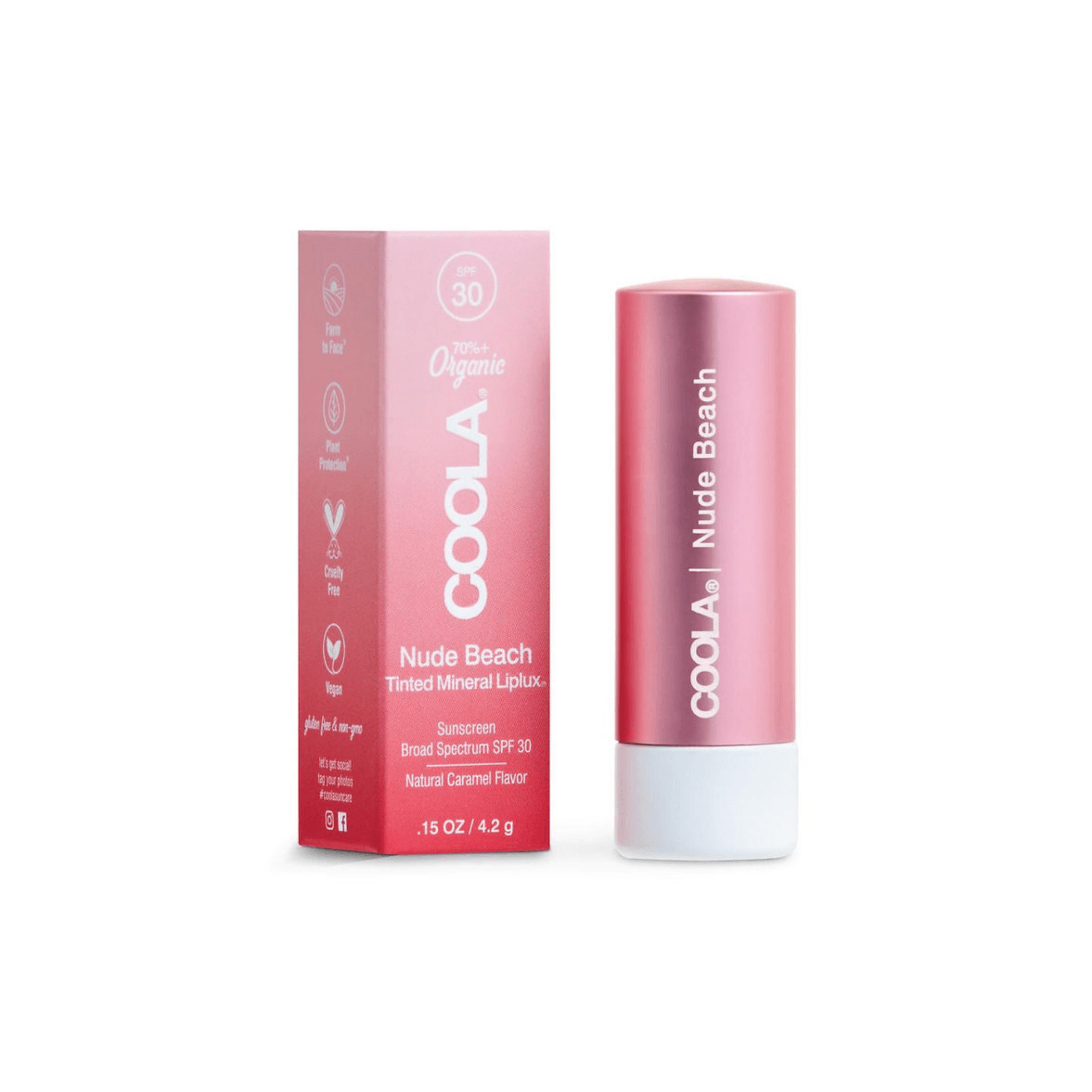 Coola. Baume à Lèvres Minéral Liplux Nude Beach FPS 30 - 4.4 ml - Concept C. Shop