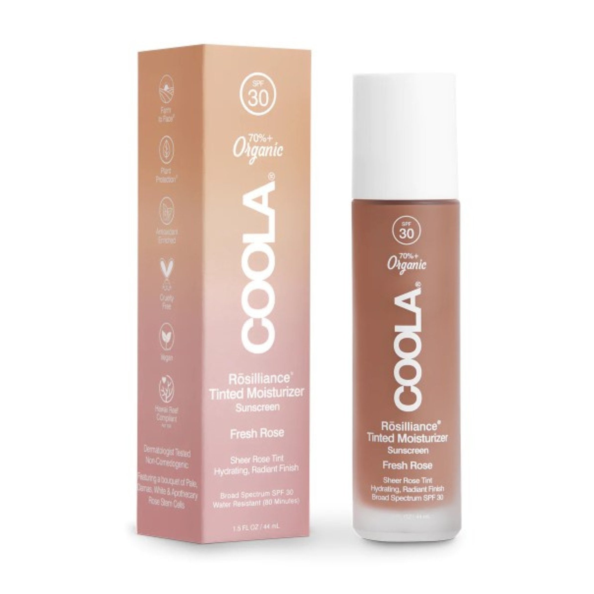 Coola. Hydratant Teinté Rōsilliance Rose Fraiche Bio FPS - 44 ml - Concept C. Shop