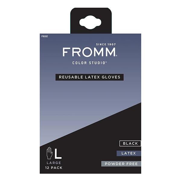 Fromm. Gants en Latex Noir Réutilisables Grand (Large) - Pqt. 12 - Concept C. Shop