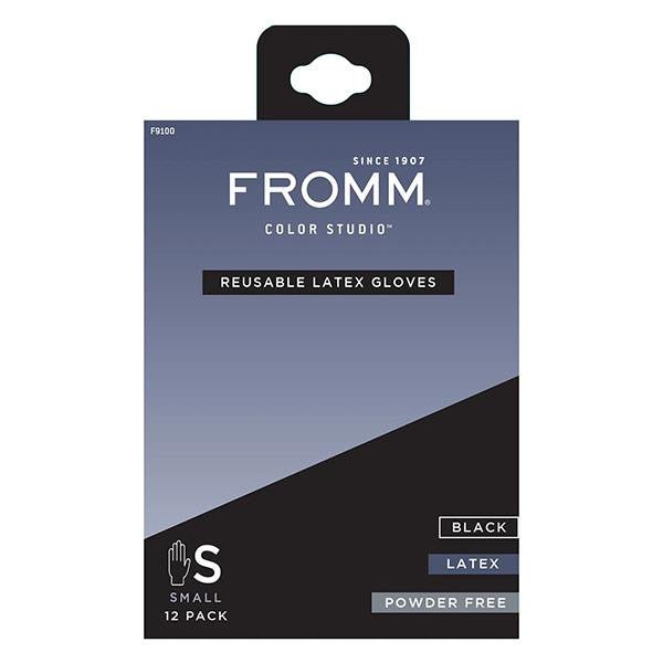 Fromm. Gants en Latex Noir Réutilisables Petit (Small) - Pqt. 12 - Concept C. Shop