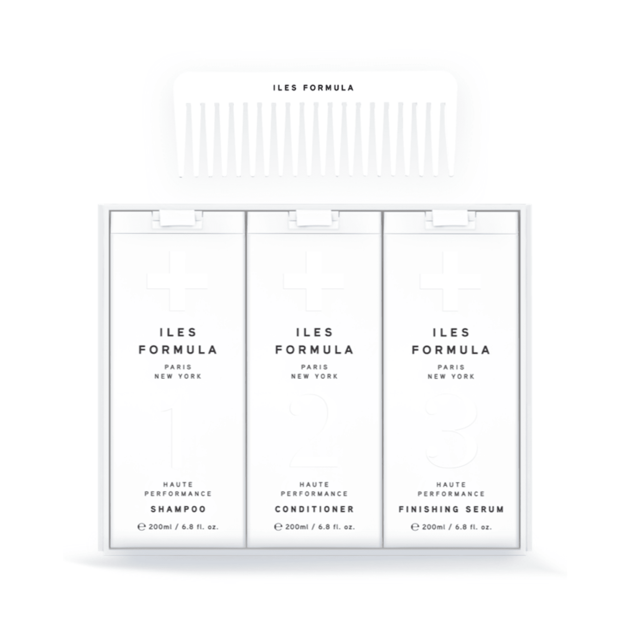 Iles Formula. Coffret Signature Haute Performance Soins 3 Étapes + Peigne à dents Large