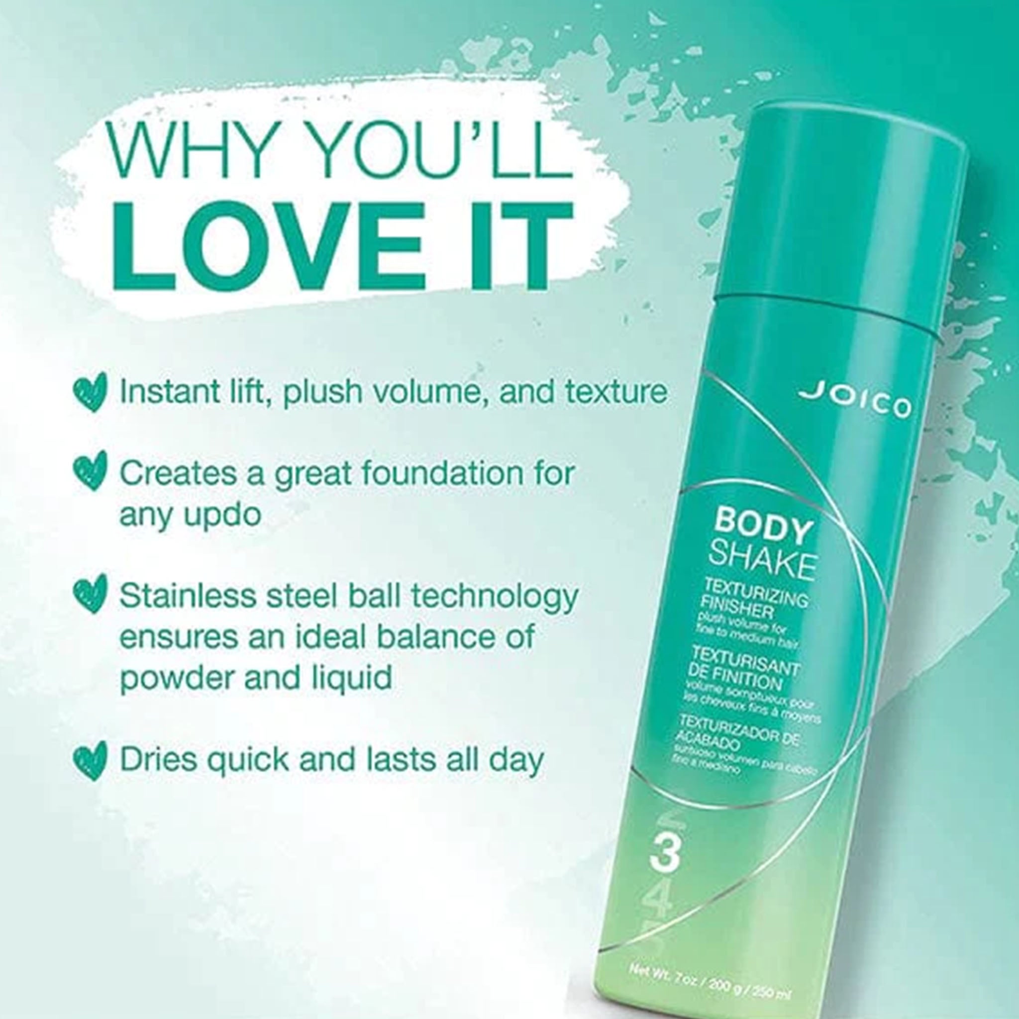 Joico. Texturisant de Finition Body Shake Tenue 3 - 250 ml - Concept C. Shop