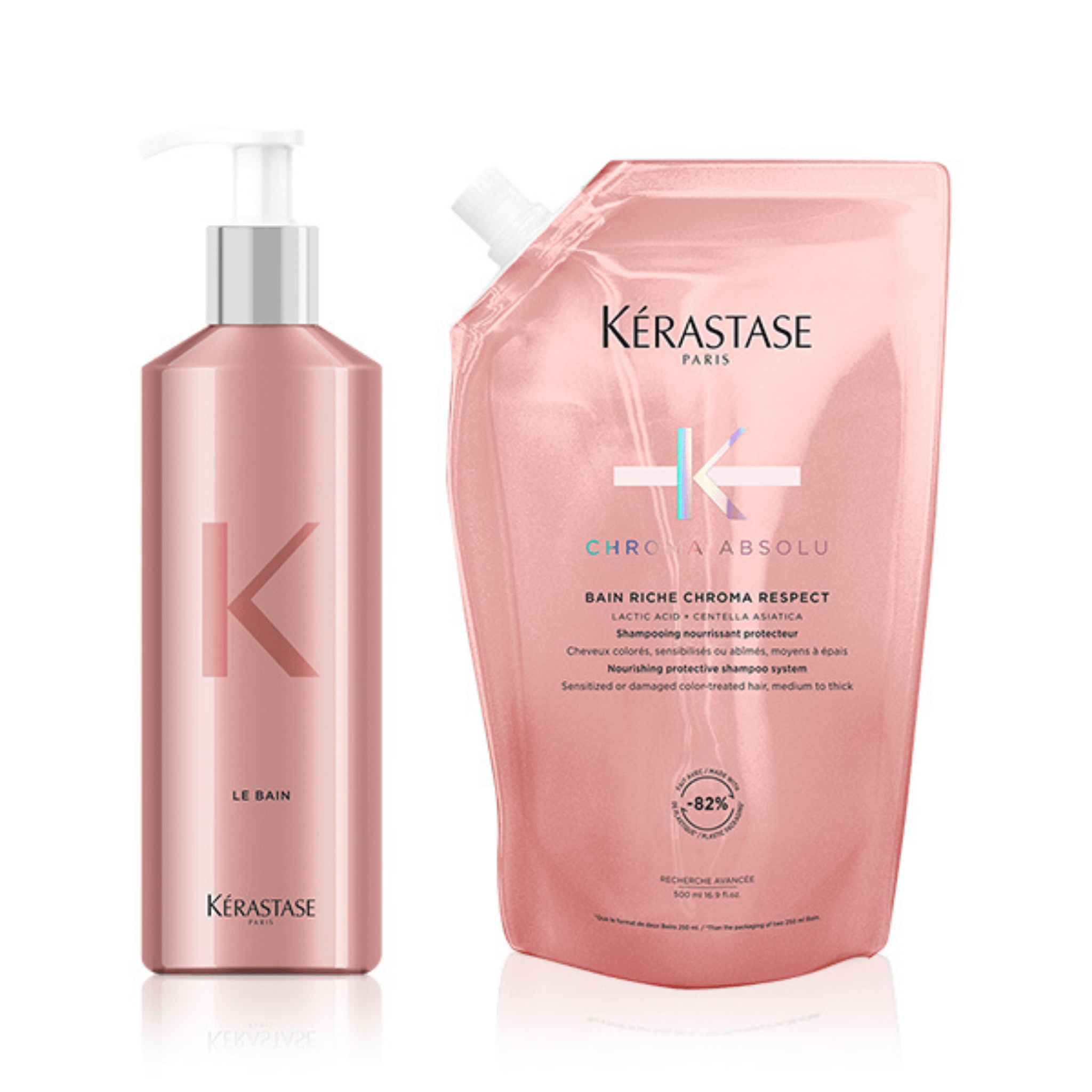 Kérastase. Chroma Absolu Duo Recharge Bain Chroma Respect+ Bouteille Réutilisable - 500 ml - Concept C. Shop