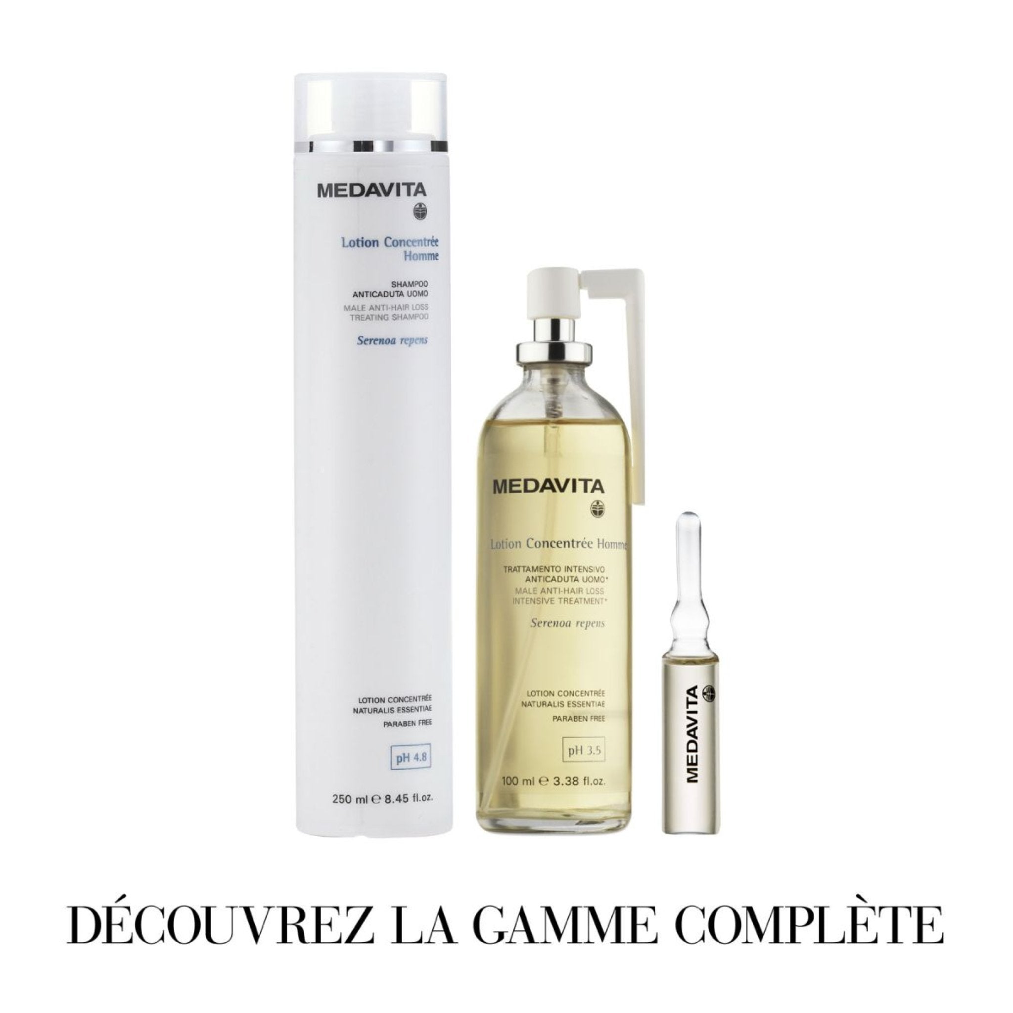 Medavita. Shampoing Traitant Antichute Lotion Concentrée pour Homme - 250 ml - Concept C. Shop